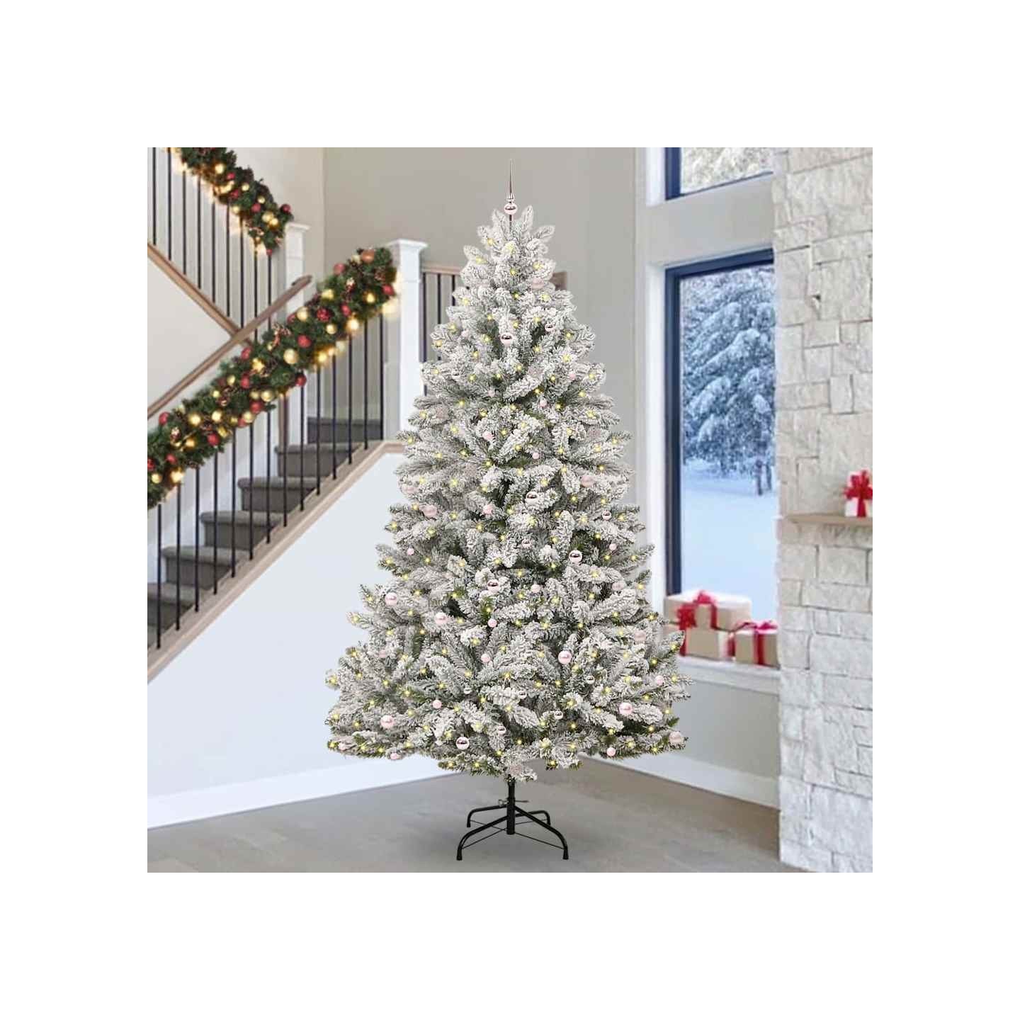 Sapin de Noël artificiel 300 cm 300 LED Blanc chaud