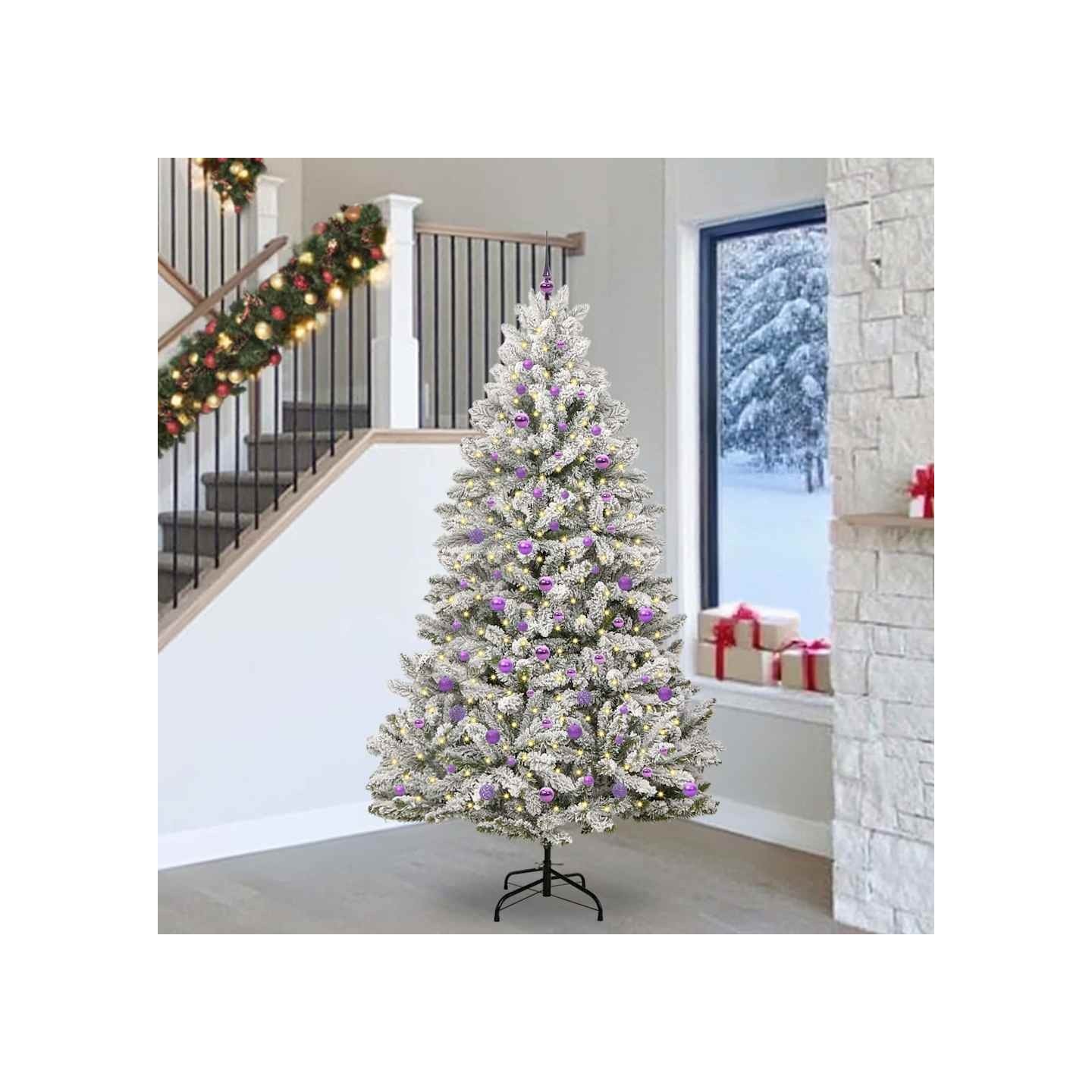 Sapin de Noël artificiel 240 cm 300 LED Blanc chaud