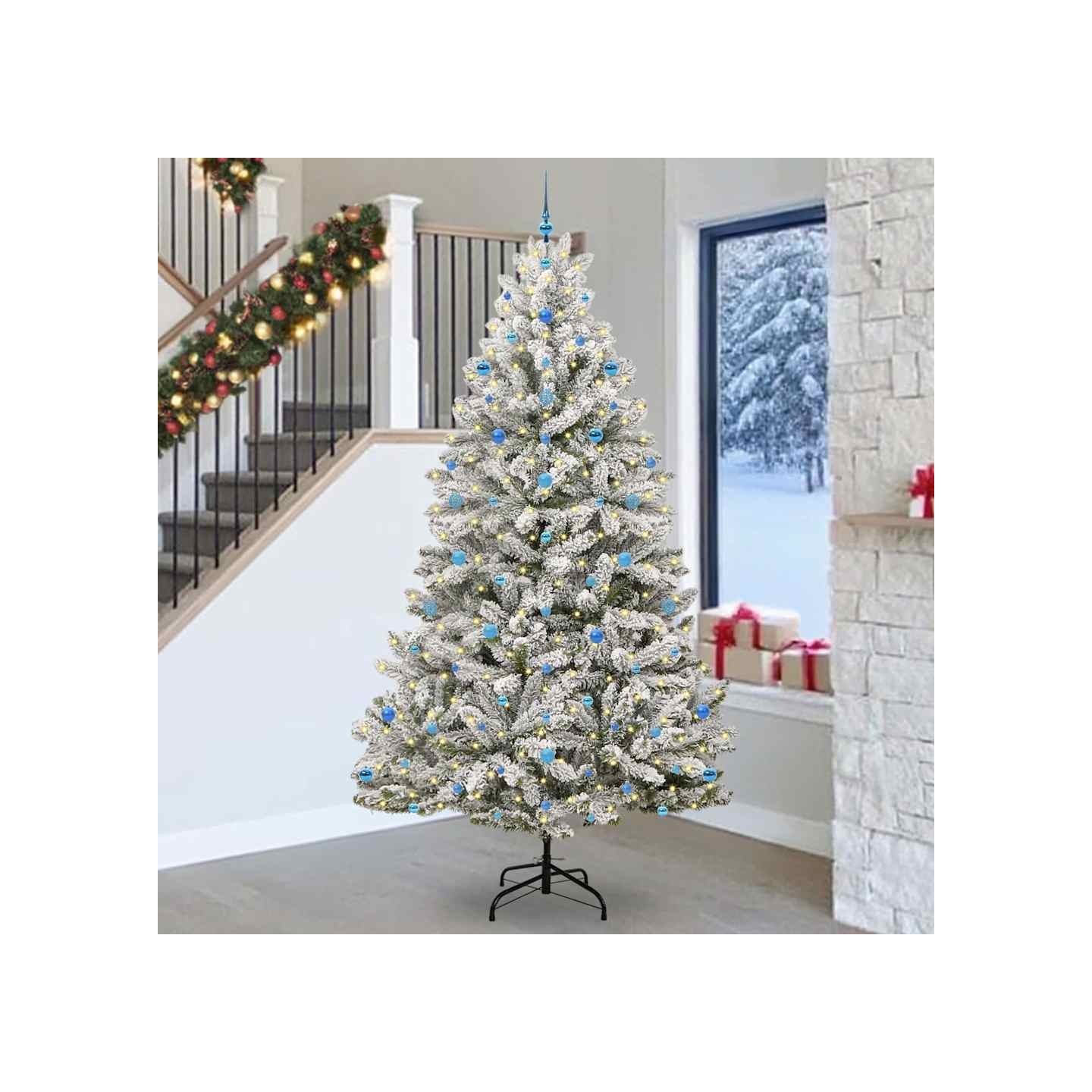 Sapin de Noël artificiel 270 cm 300 LED Blanc chaud