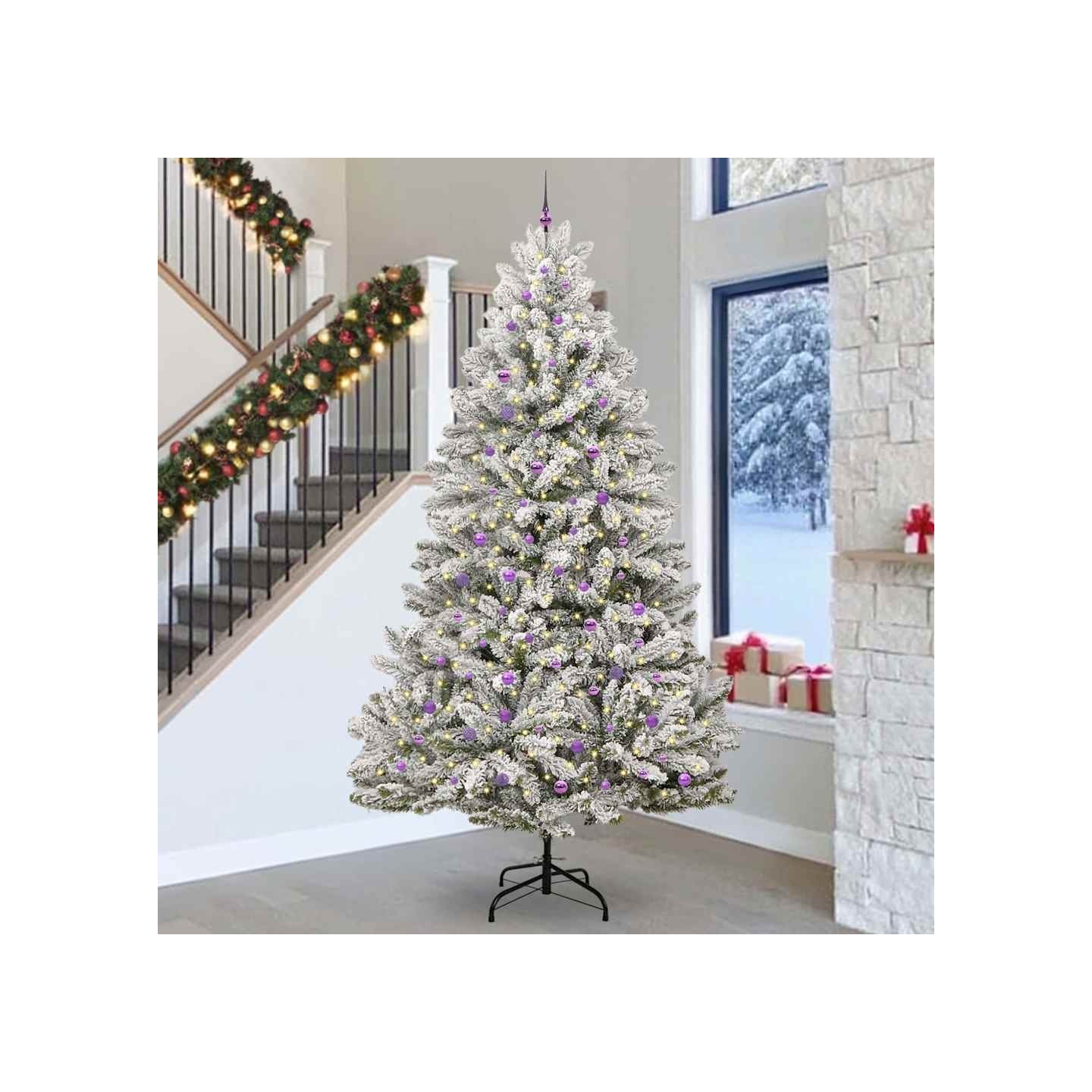 Sapin de Noël artificiel 300 cm 300 LED Blanc chaud