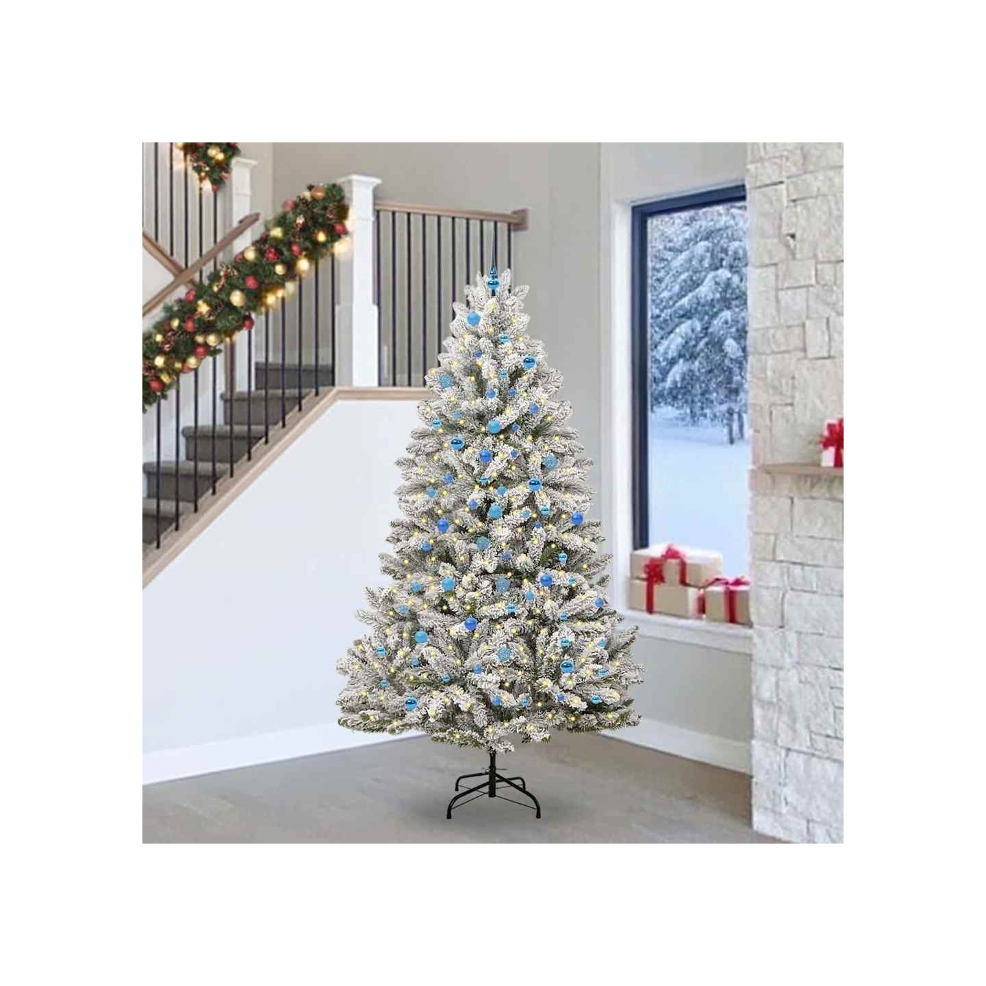 Sapin de Noël artificiel 240 cm 300 LED Blanc chaud