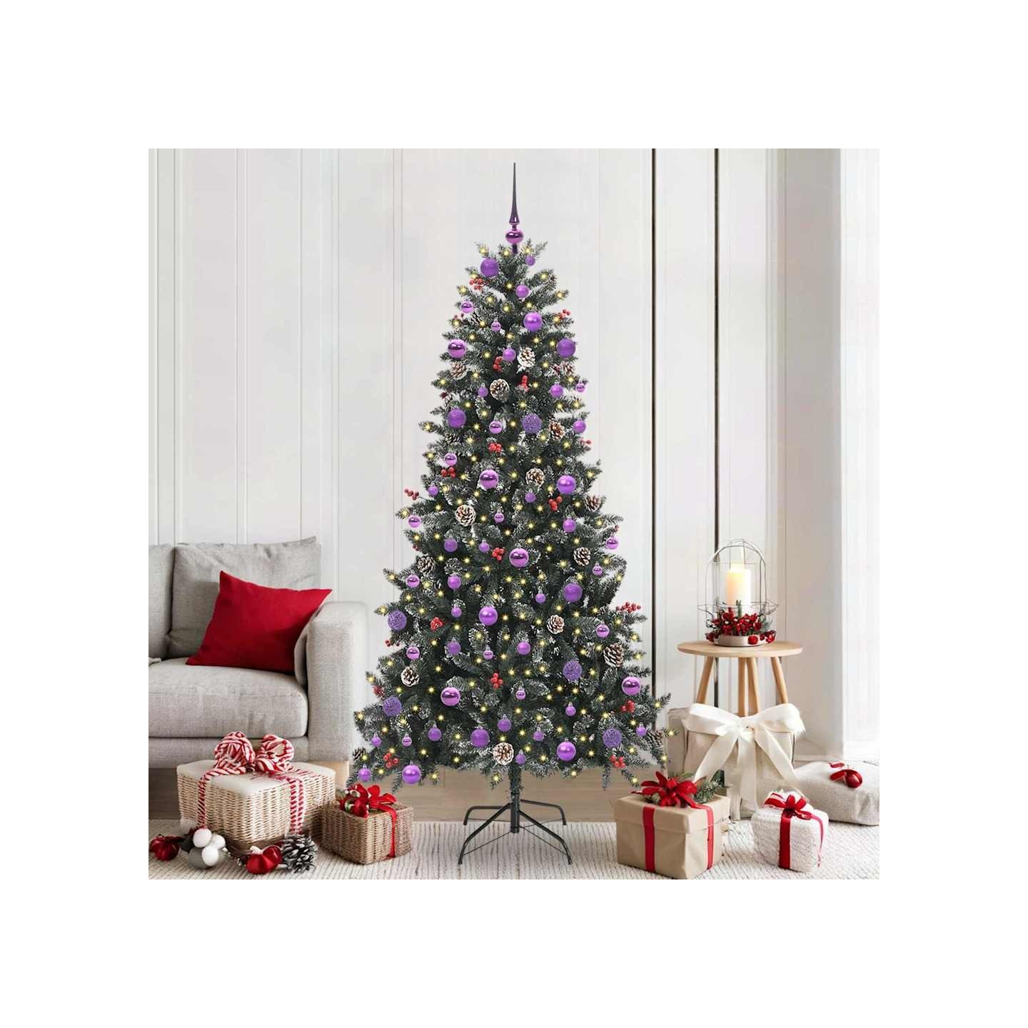 Sapin de Noël artificiel Vert 210 cm PVC, plastique et acier