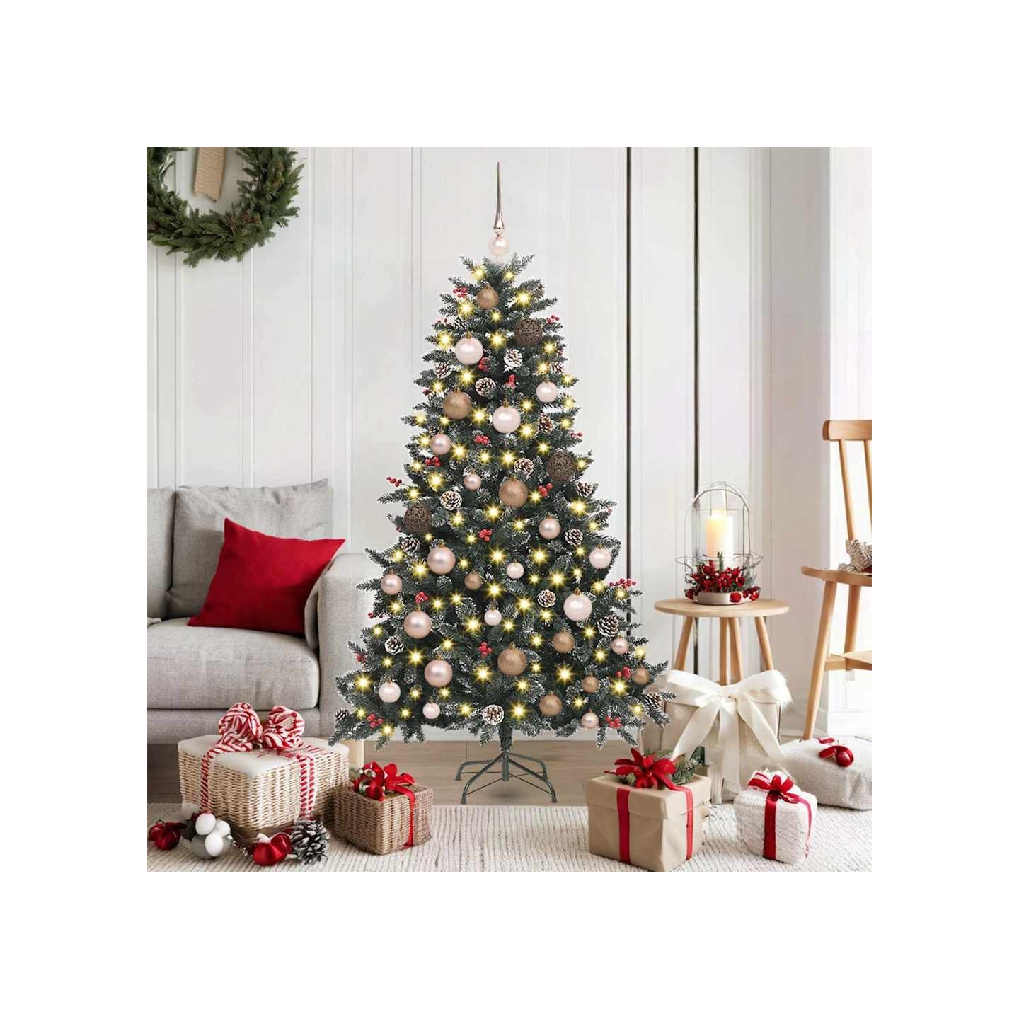 Sapin de Noël artificiel Vert 150 cm PVC, plastique et acier