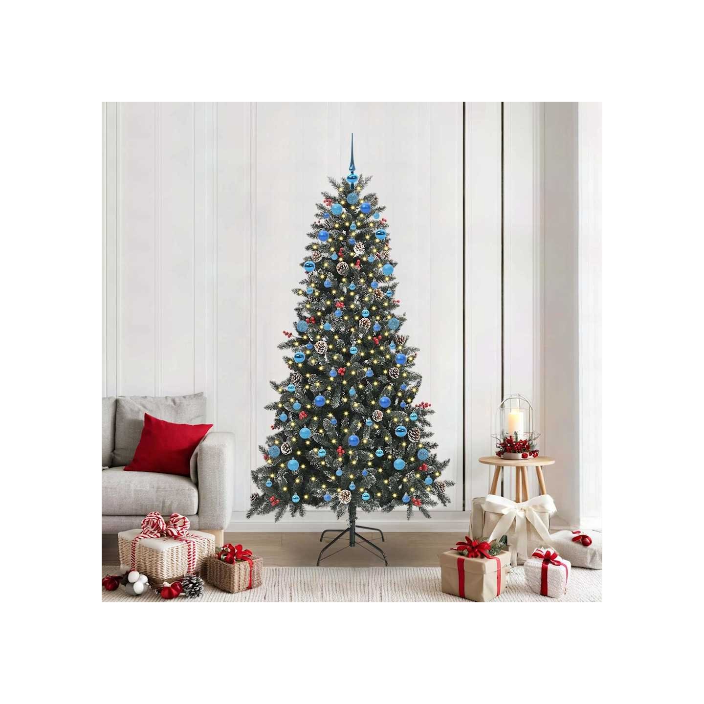 Sapin de Noël artificiel Vert 210 cm PVC, plastique et acier