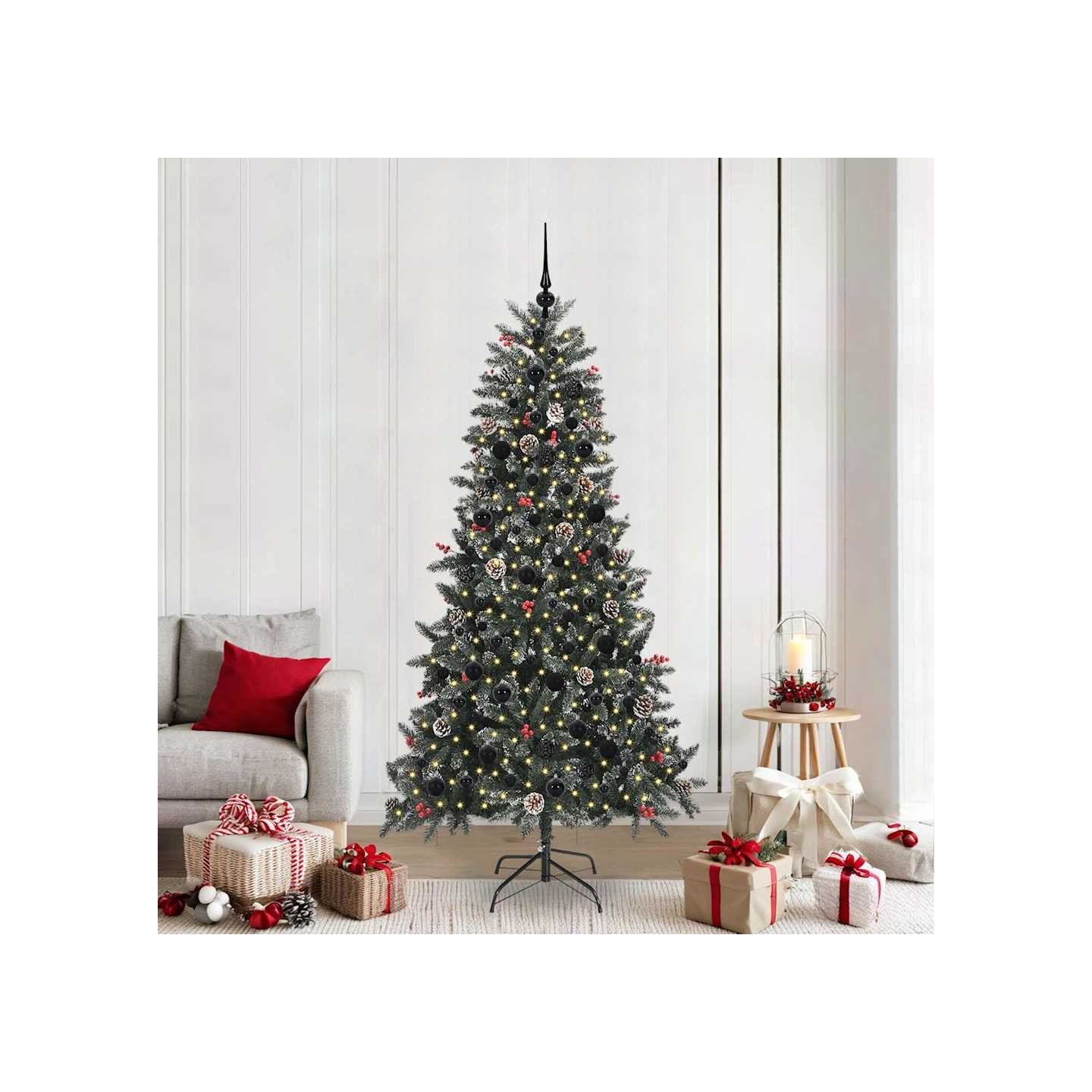 Sapin de Noël artificiel Vert 210 cm PVC, plastique et acier
