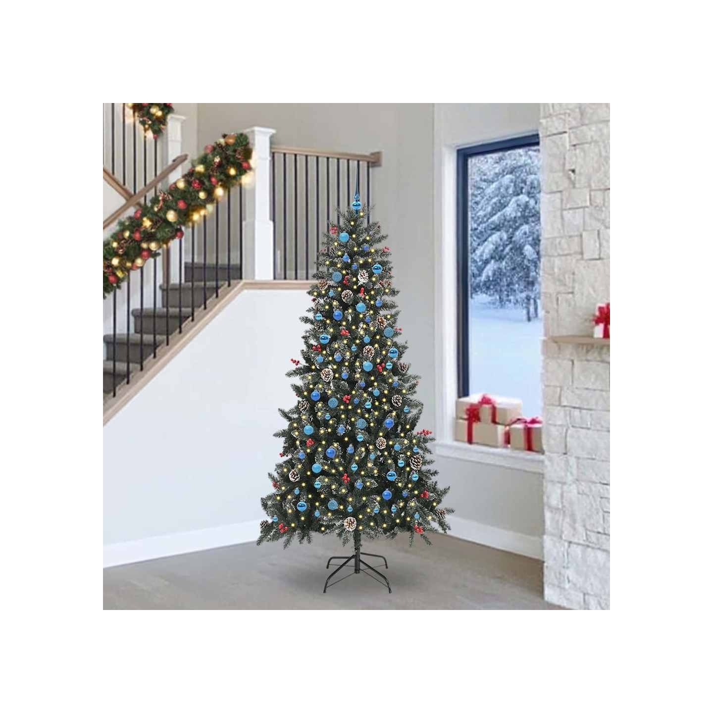 Sapin de Noël artificiel Vert 240 cm PVC, plastique et acier
