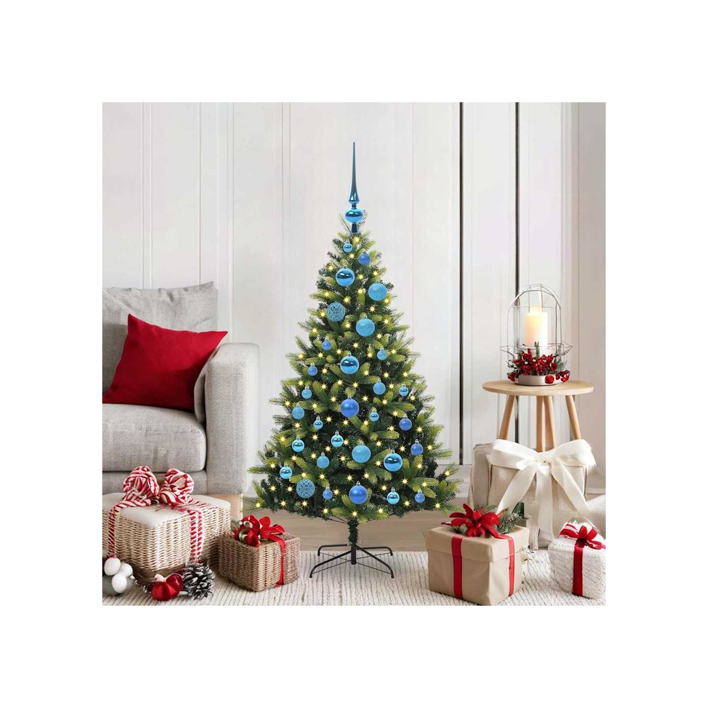 Arbre de Noël artificiel à charnières 150 LED Vert 120 cm