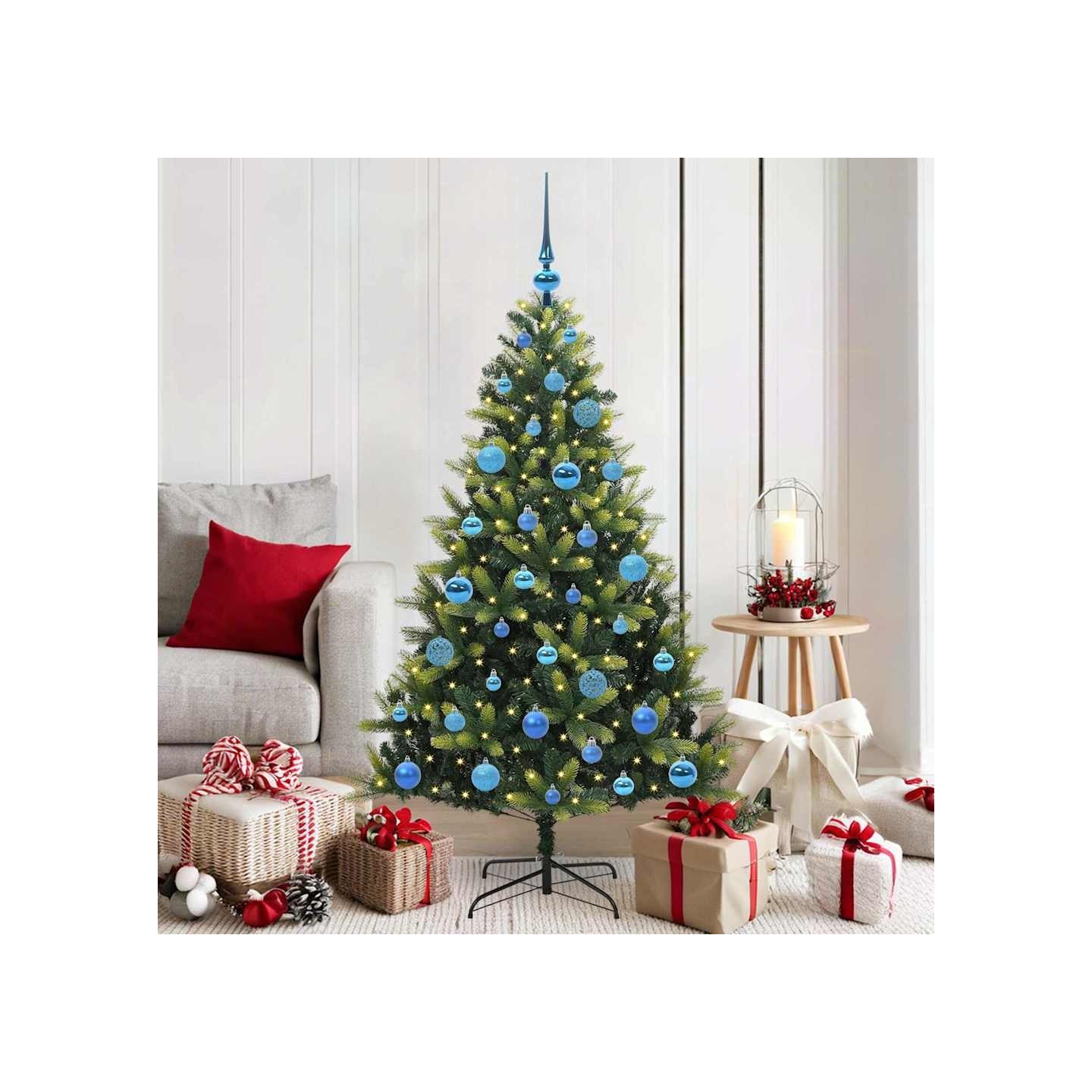 Arbre de Noël artificiel à charnières 150 LED Vert 150 cm