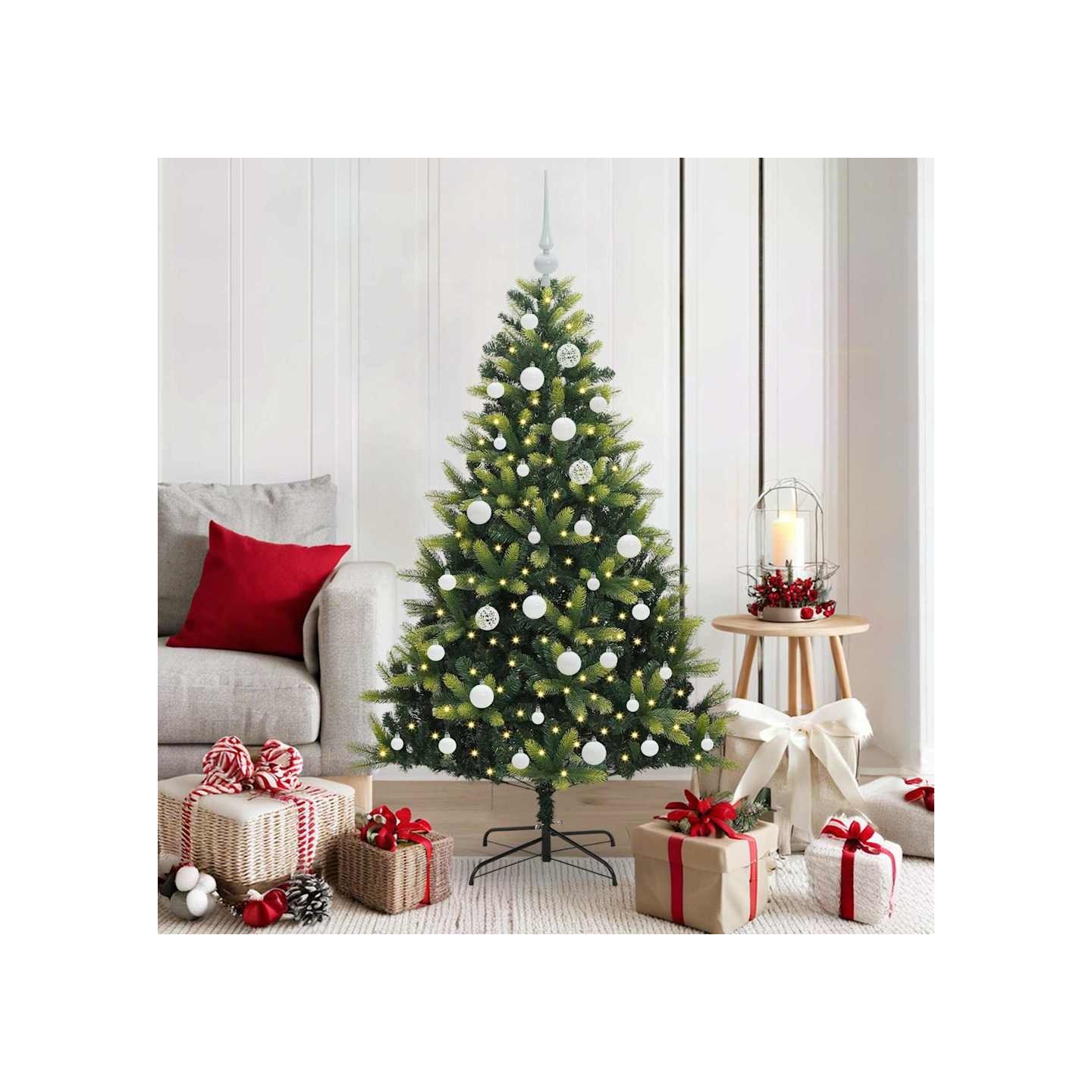 Arbre de Noël artificiel à charnières 150 LED Vert 150 cm