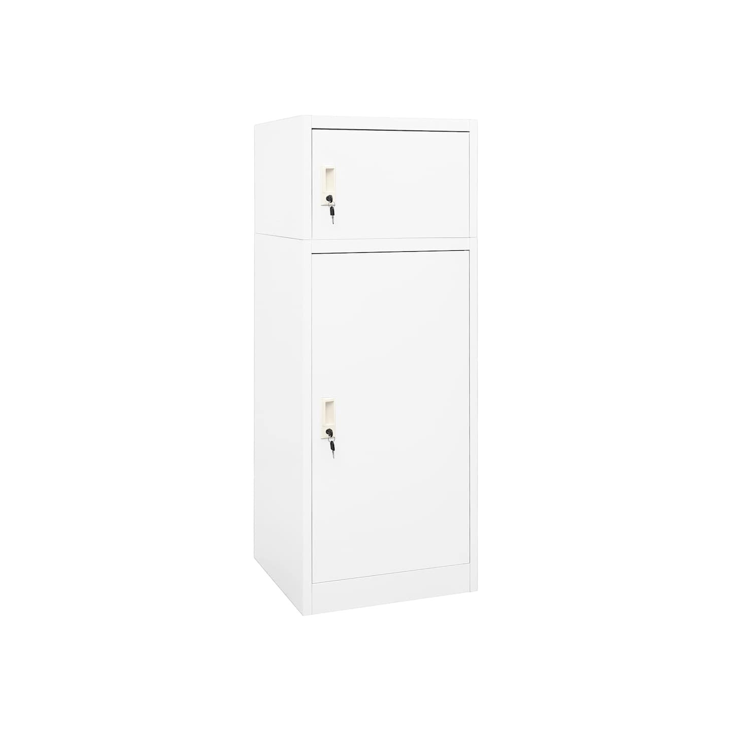 Armoire à selles Blanc 53x53x140 cm Acier