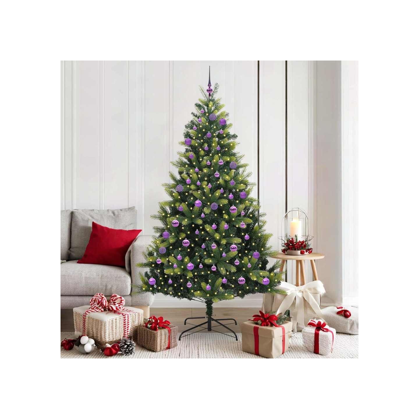 Arbre de Noël artificiel en silicone flexible 300 LEDs Vert