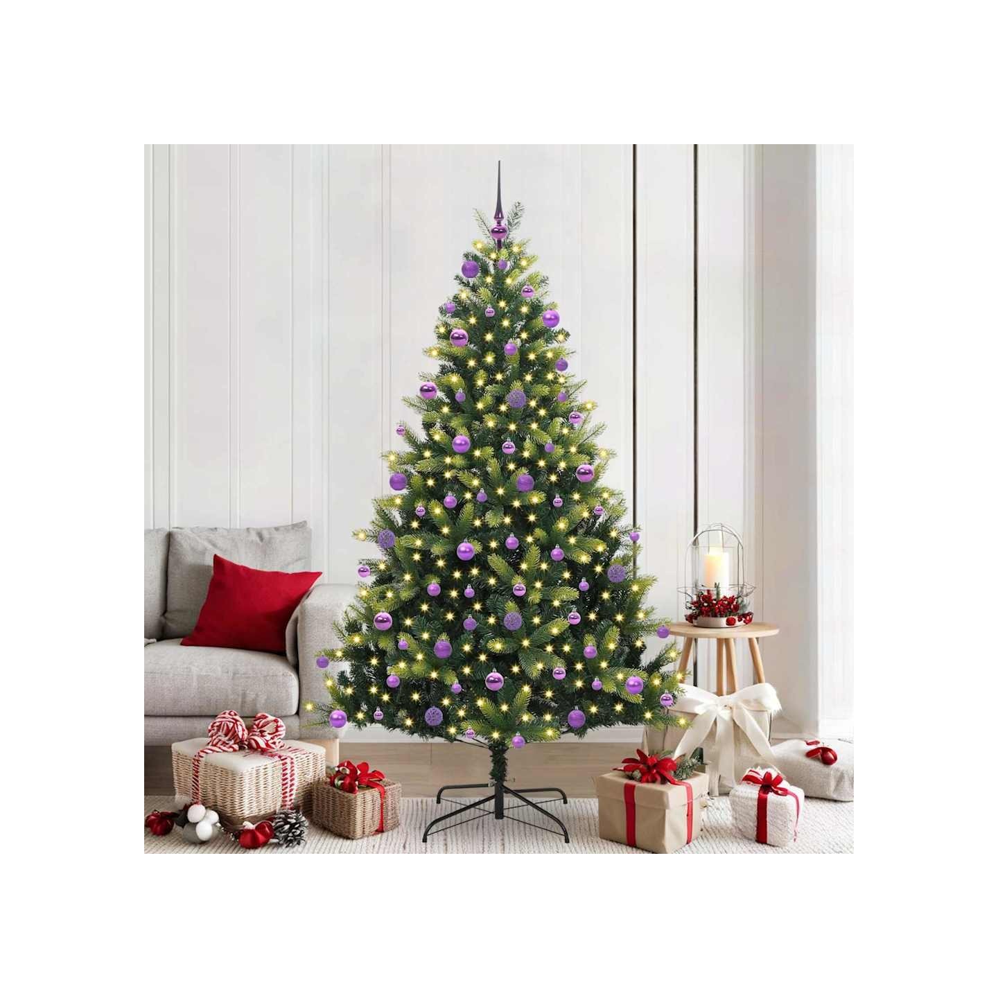 Arbre de Noël artificiel en silicone flexible 300 LEDs Vert
