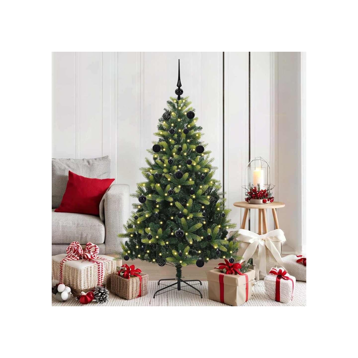 Arbre de Noël artificiel à charnières 150 LED Vert 150 cm