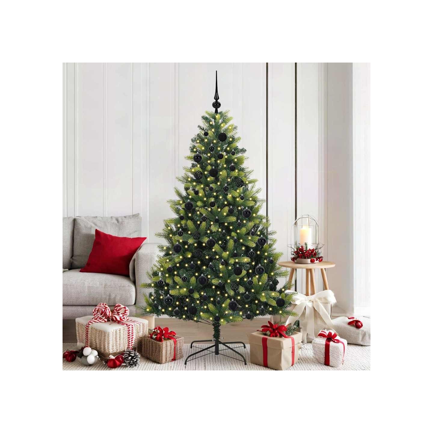 Arbre de Noël artificiel en silicone flexible 300 LEDs Vert