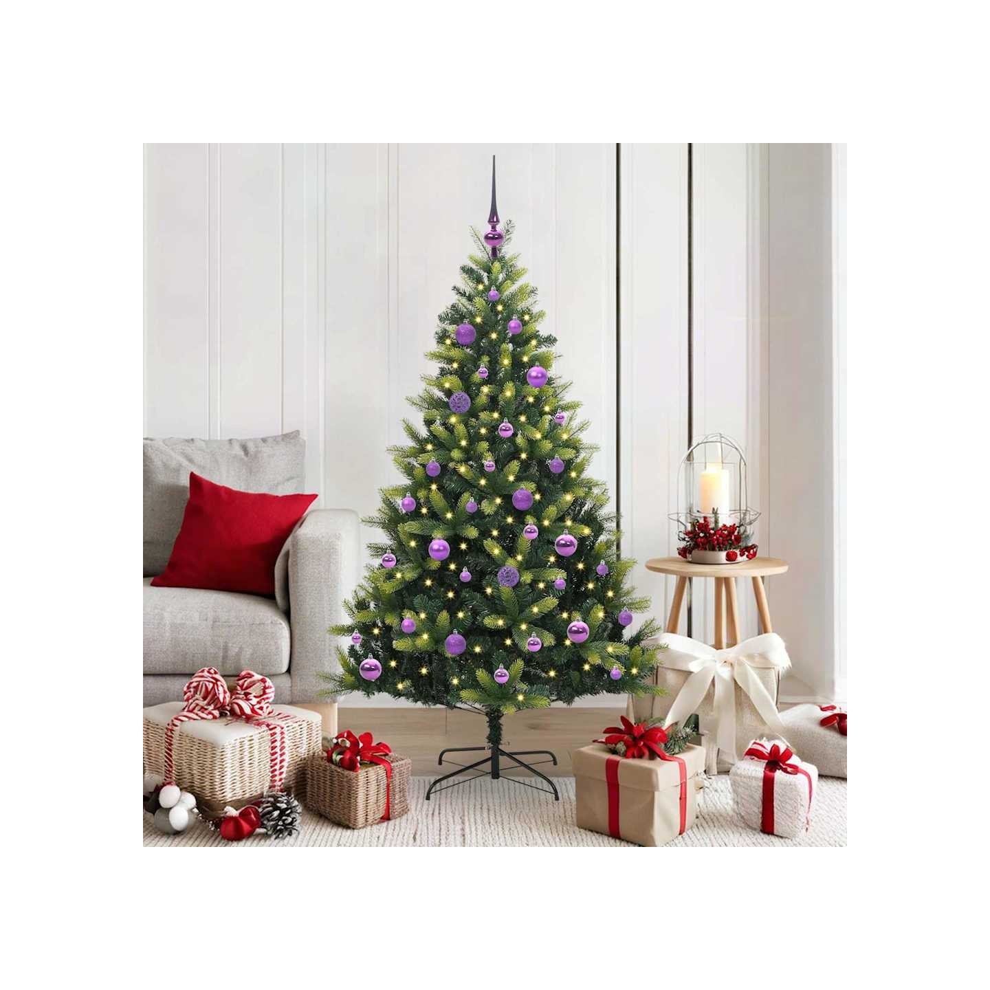 Arbre de Noël artificiel à charnières 150 LED Vert 150 cm