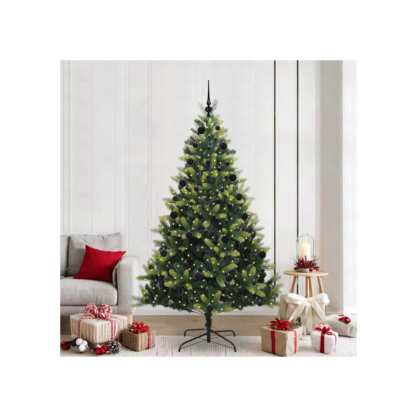Arbre de Noël artificiel en silicone flexible 300 LEDs Vert