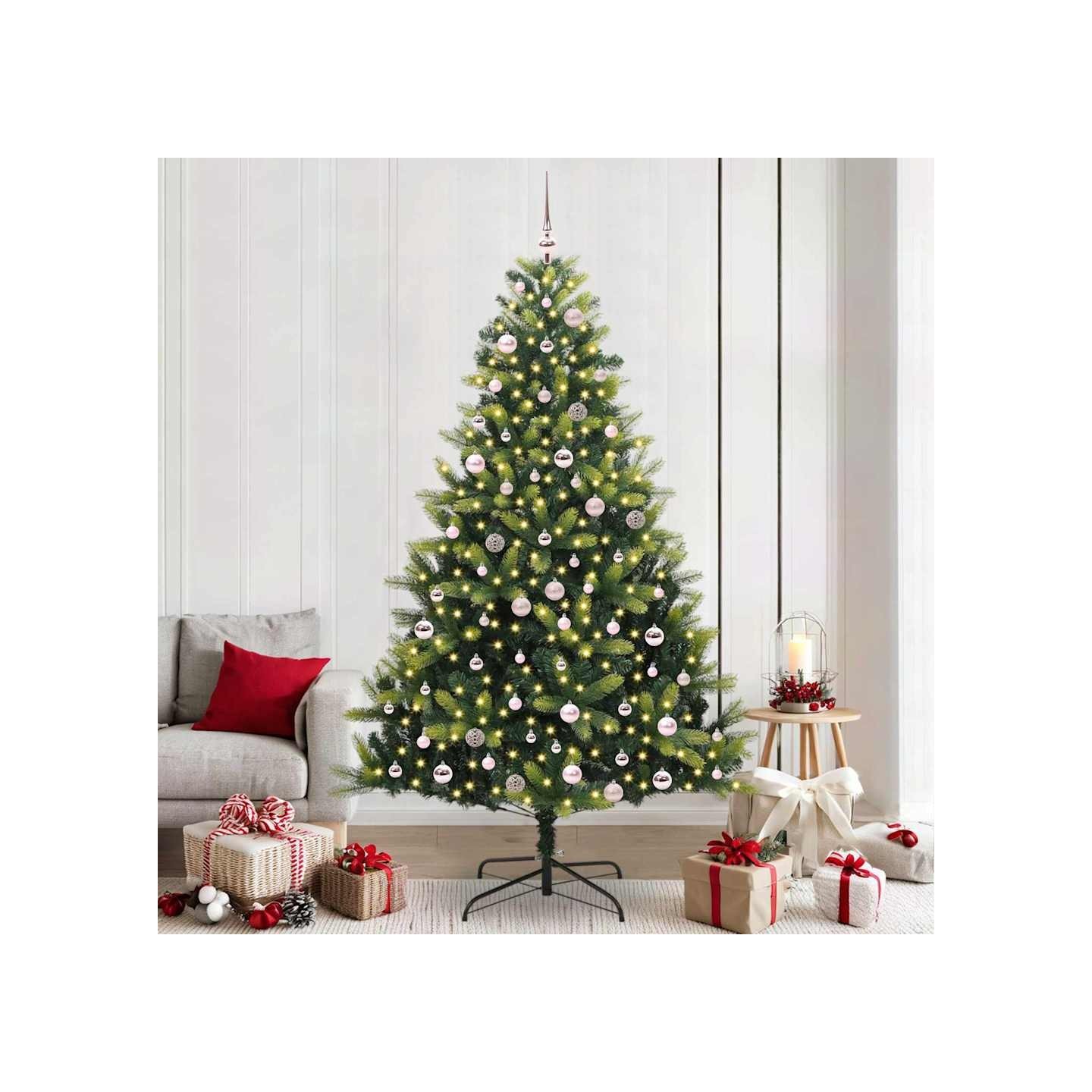 Arbre de Noël artificiel en silicone flexible 300 LEDs Vert