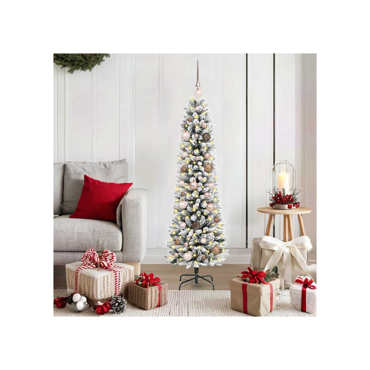 Sapin de Noël artificiel Blanc 150 cm PVC, métal et plastique