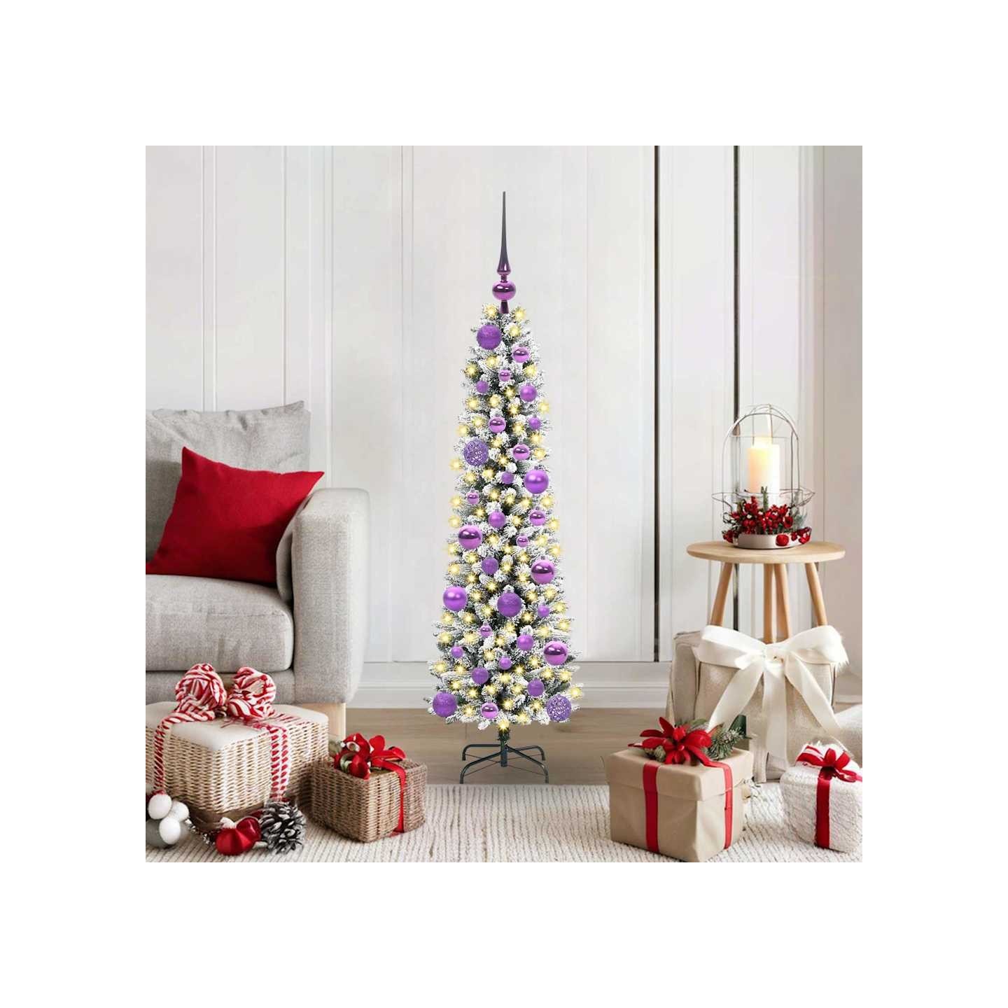 Sapin de Noël artificiel Blanc 120 cm PVC, métal et plastique