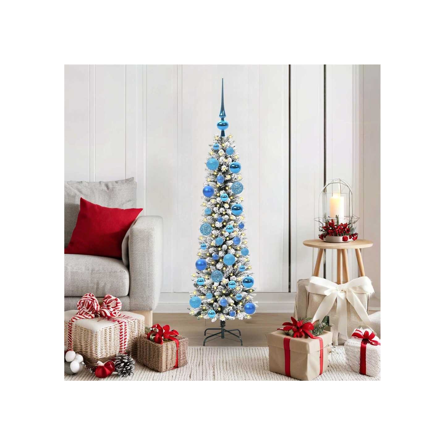 Sapin de Noël artificiel Blanc 120 cm PVC, métal et plastique