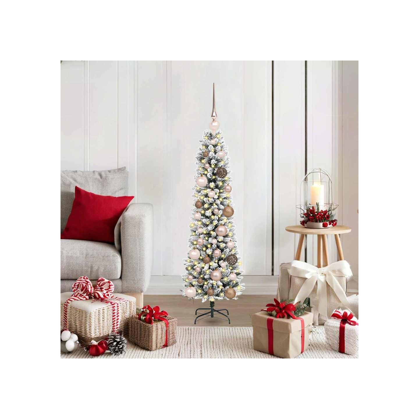 Sapin de Noël artificiel Blanc 120 cm PVC, métal et plastique
