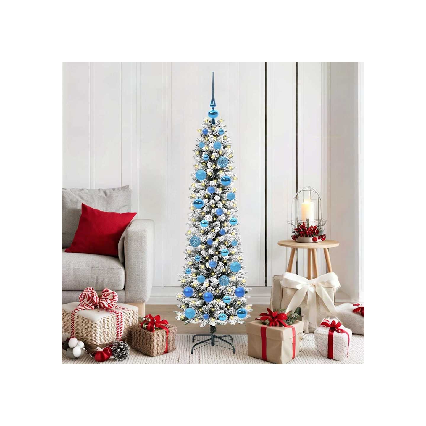 Sapin de Noël artificiel Blanc 150 cm PVC, métal et plastique