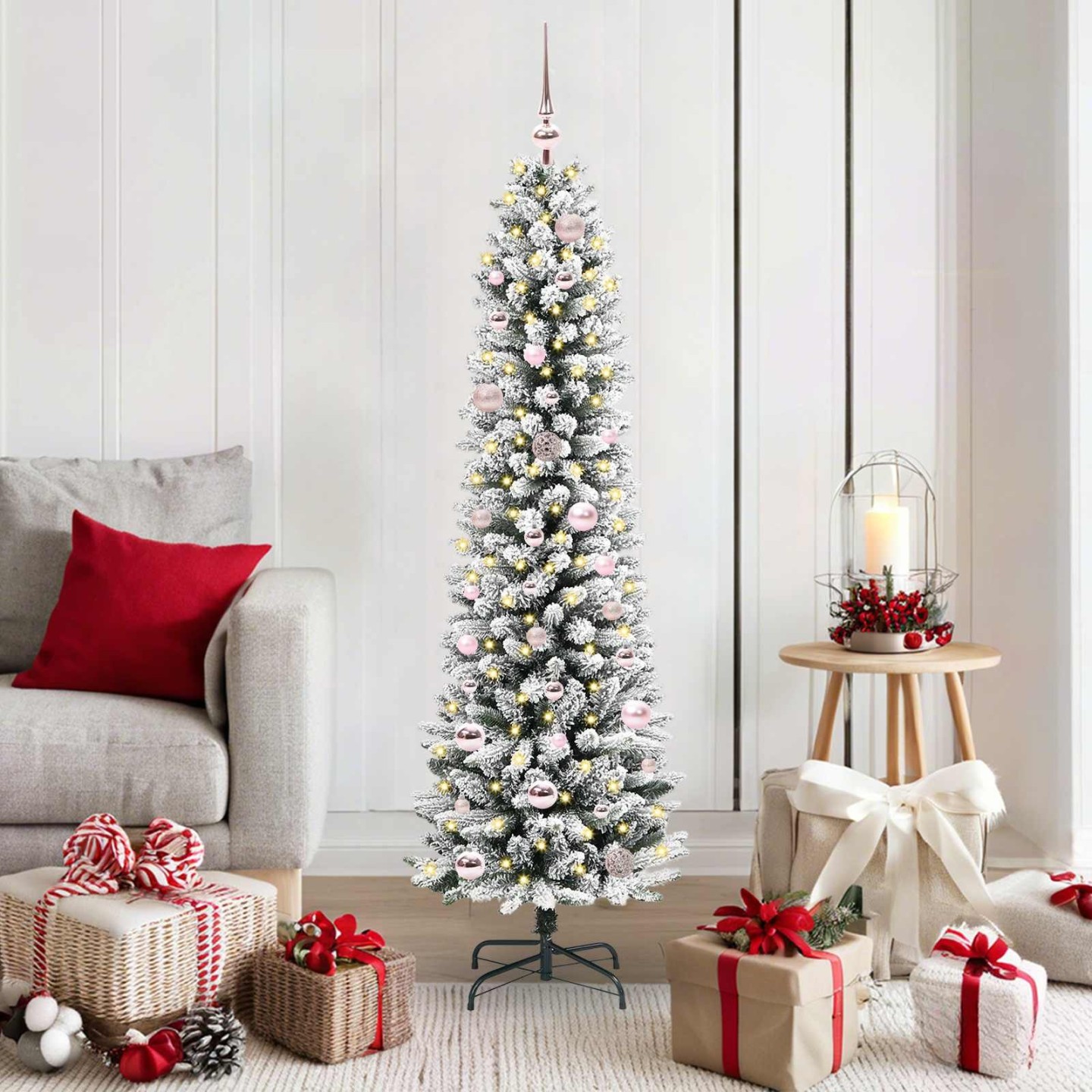 Sapin de Noël artificiel Blanc 150 cm PVC, métal et plastique