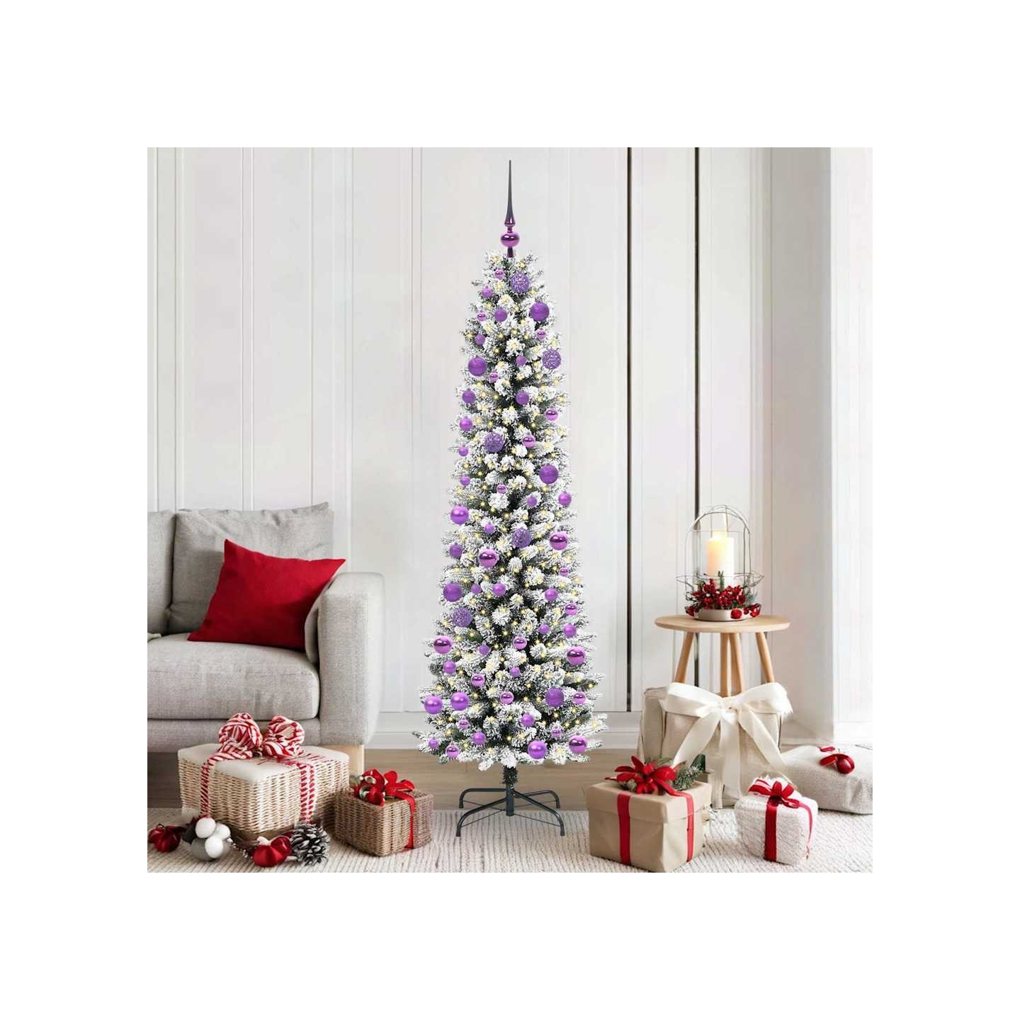 Sapin de Noël artificiel Blanc 180 cm PVC, métal et plastique