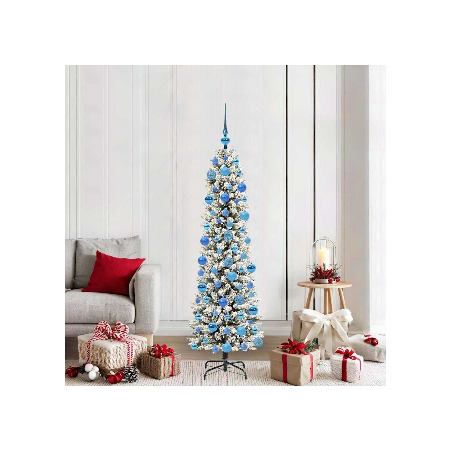 Sapin de Noël artificiel Blanc 180 cm PVC, métal et plastique