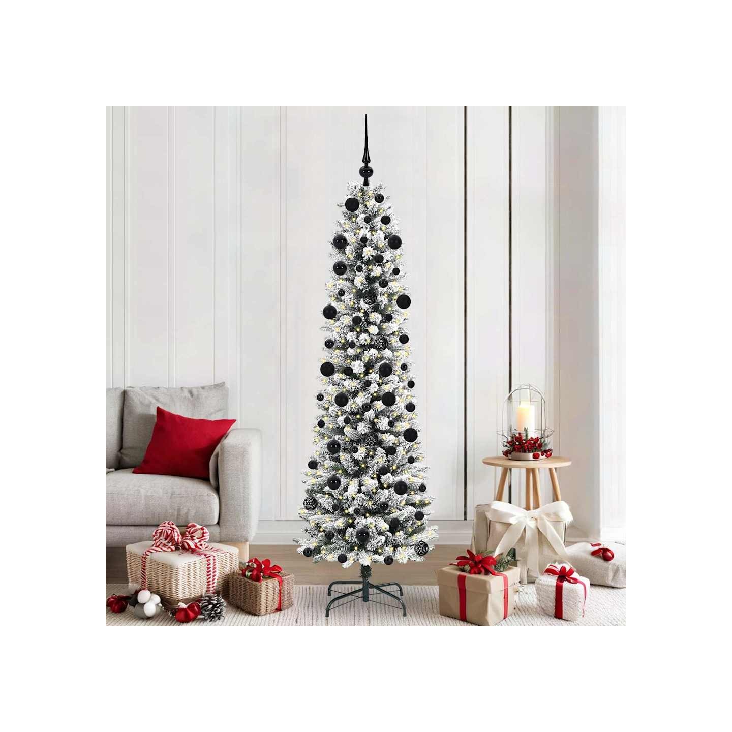 Sapin de Noël artificiel Blanc 210 cm PVC, métal et plastique