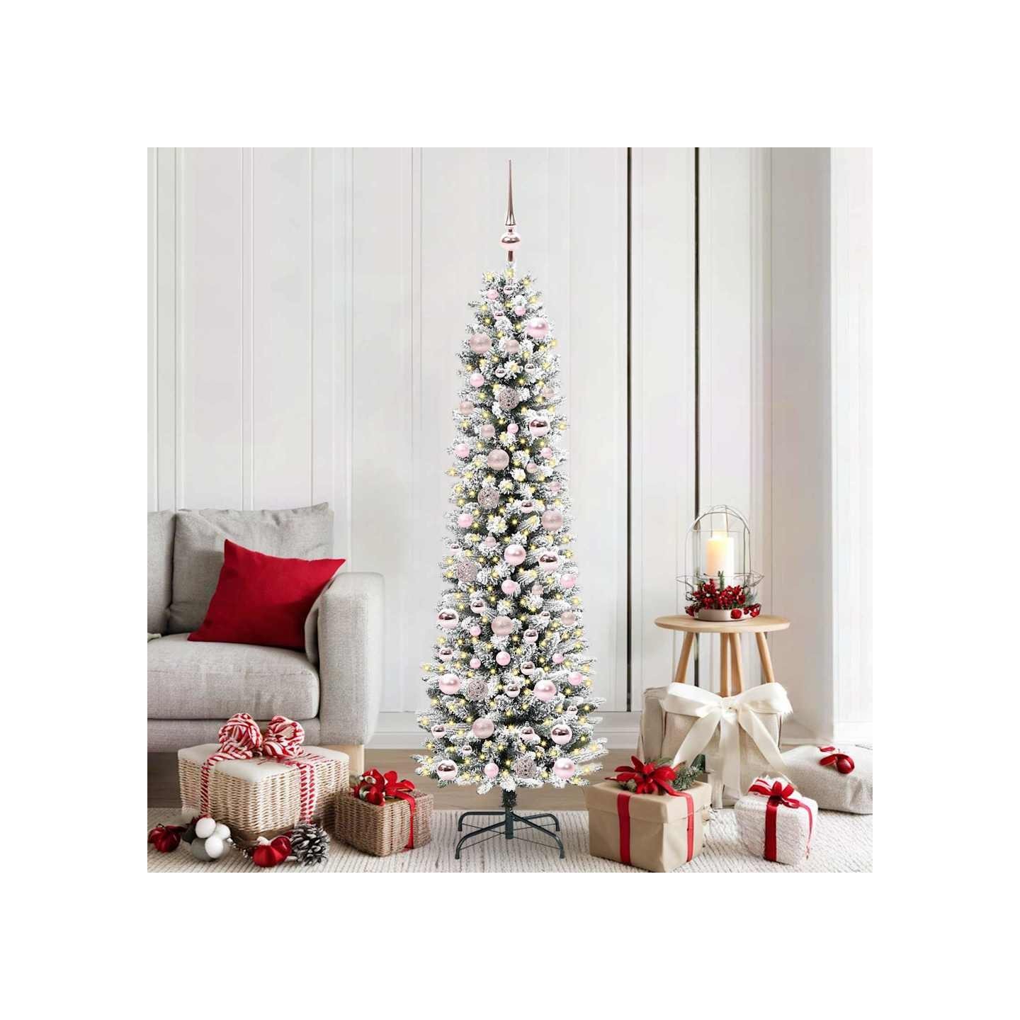 Sapin de Noël artificiel Blanc 180 cm PVC, métal et plastique