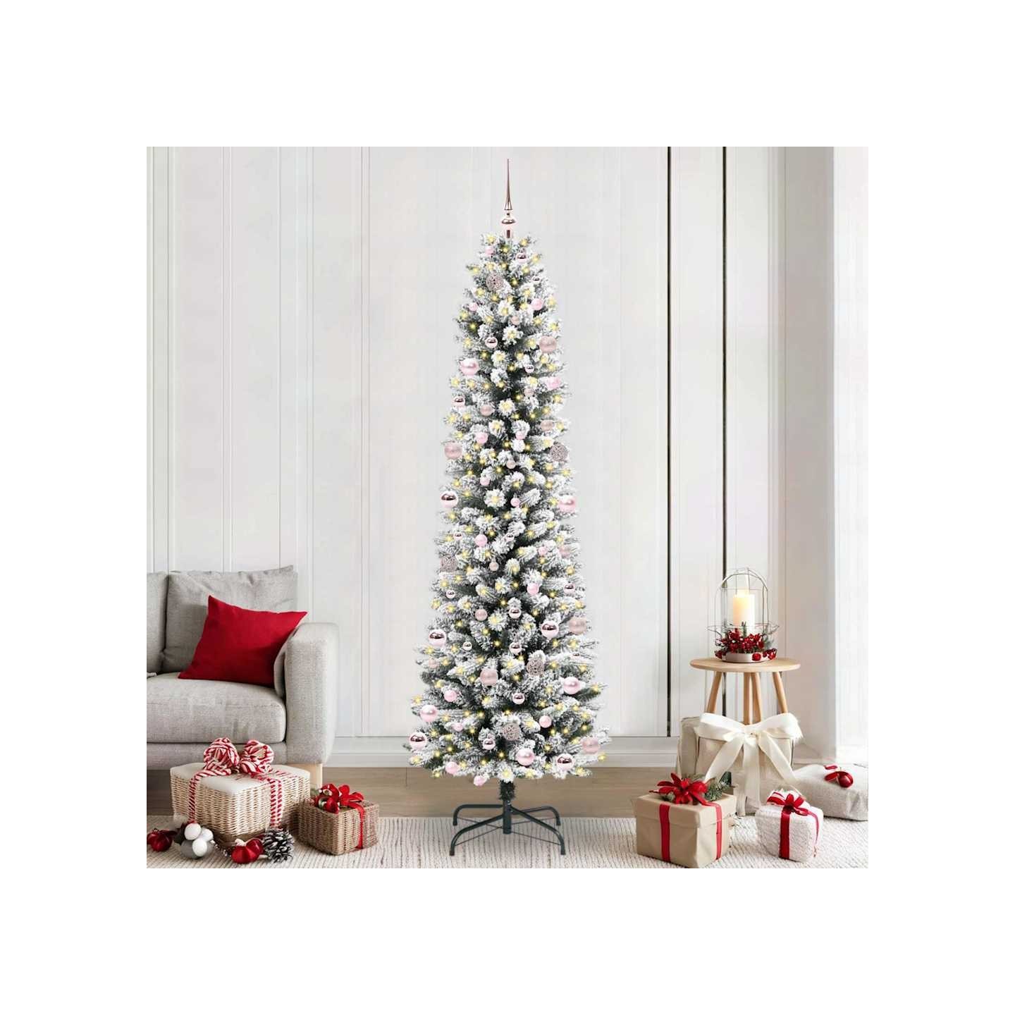 Sapin de Noël artificiel Blanc 240 cm PVC, métal et plastique