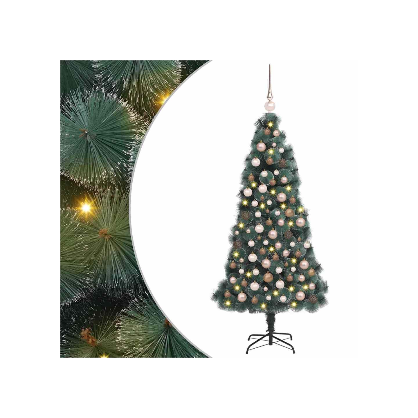 Arbre de Noël artificiel pré-éclairé avec ensemble de boules