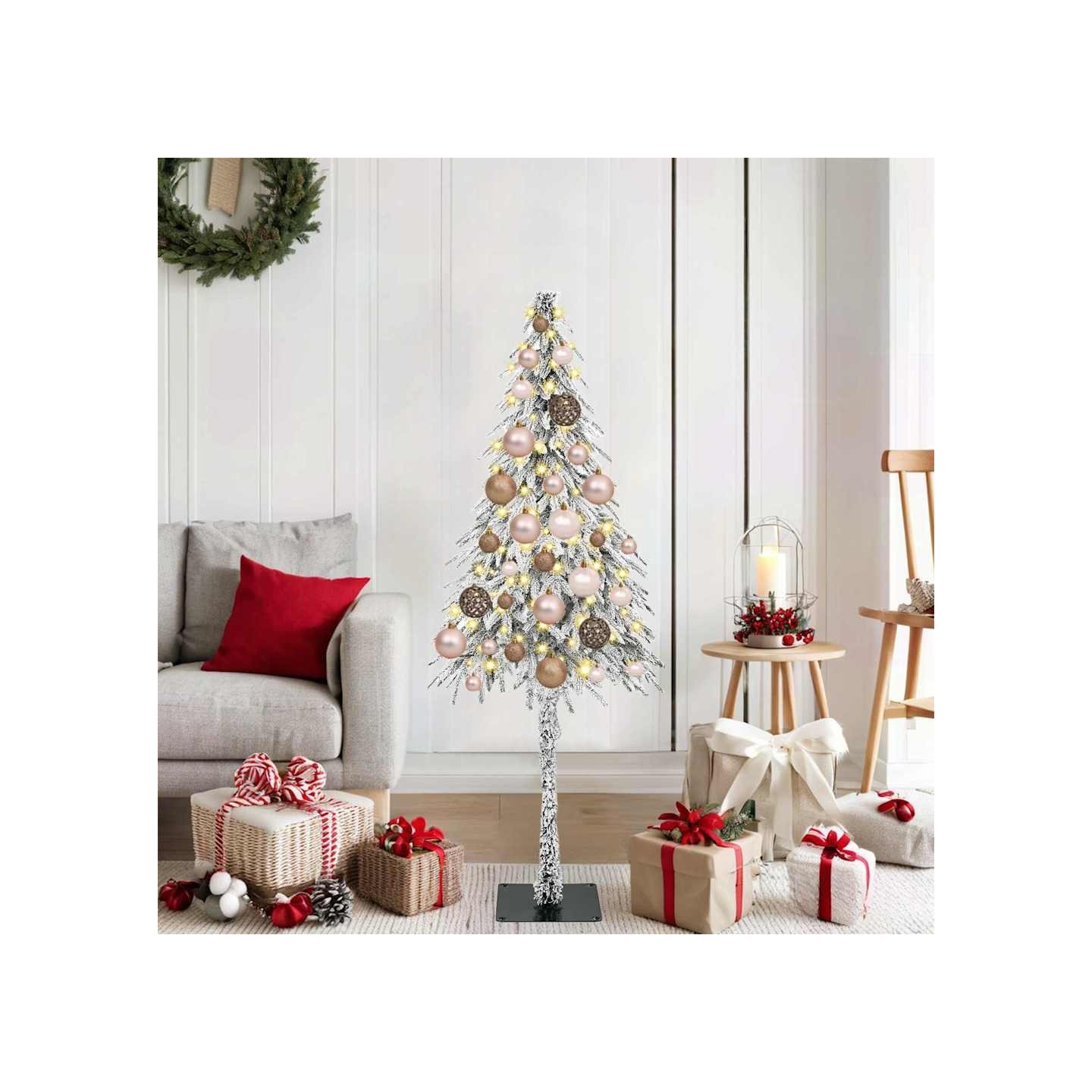 Sapin de Noël avec 150 LED Blanc 120 cm PE et Acier