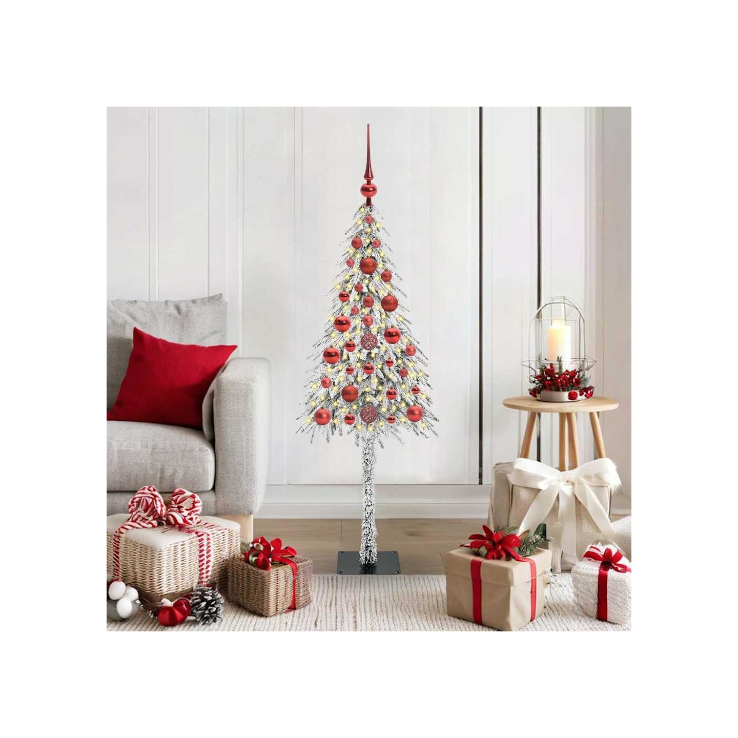 Sapin de Noël avec 150 LED Blanc 120 cm PE et Acier