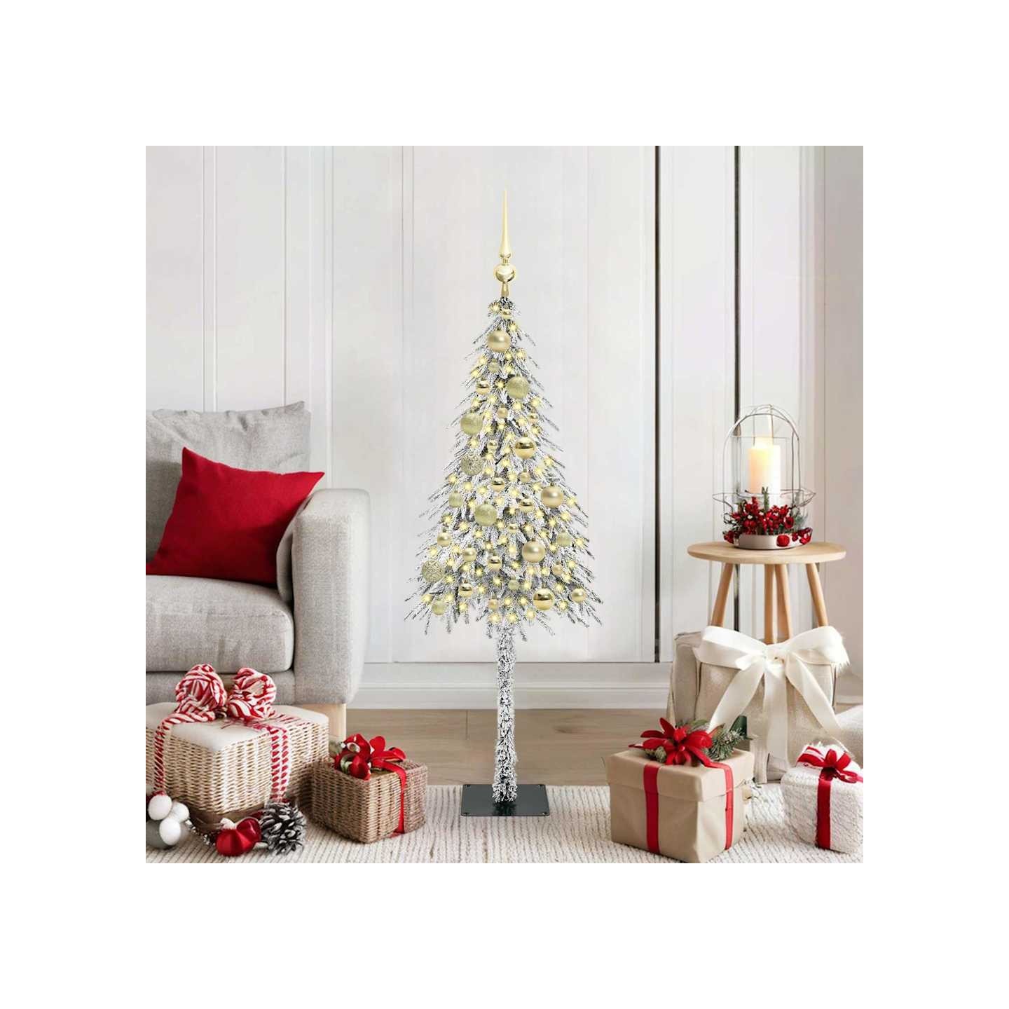 Sapin de Noël avec 150 LED Blanc 120 cm PE et Acier