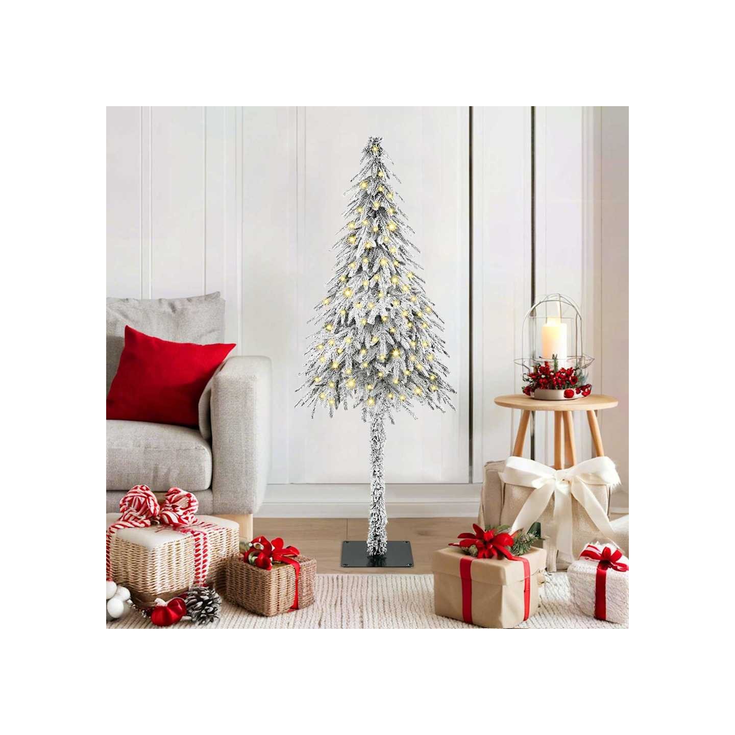 Sapin de Noël avec 150 LED Blanc 120 cm PE et Acier