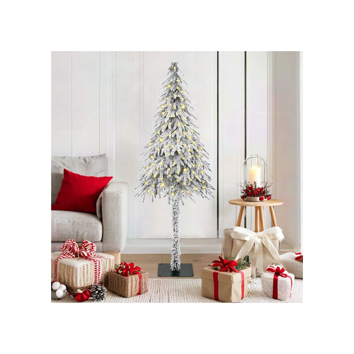 Sapin de Noël Blanc 150 cm PE et Acier
