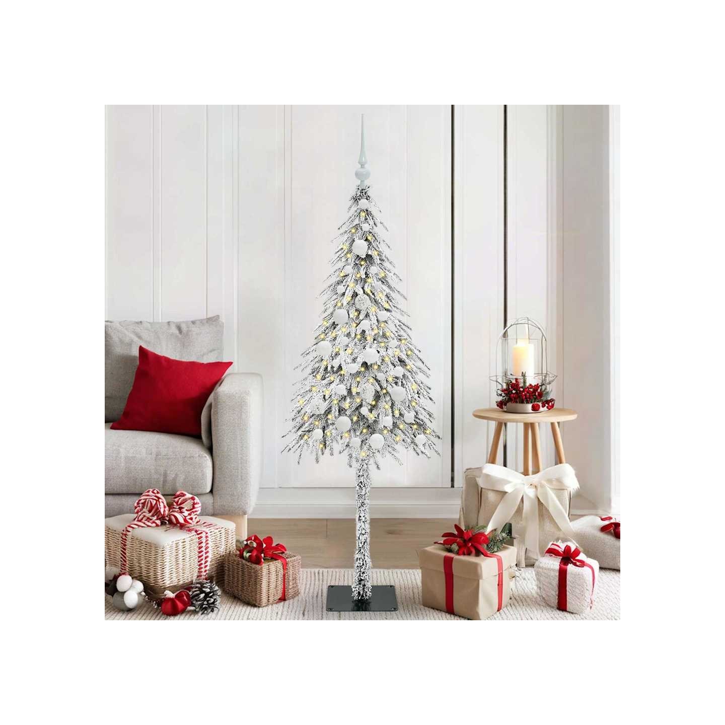 Sapin de Noël avec 150 LED Blanc 150 cm PE et Acier