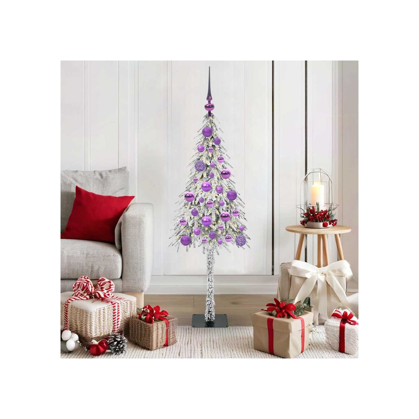 Sapin de Noël avec 150 LED Blanc 120 cm PE et Acier