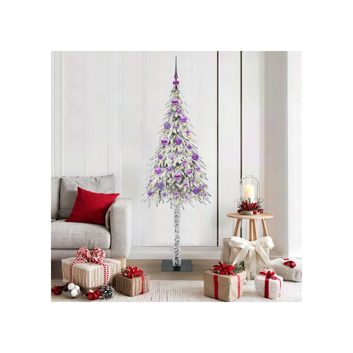 Sapin de Noël avec 150 LED Blanc 150 cm PE et Acier