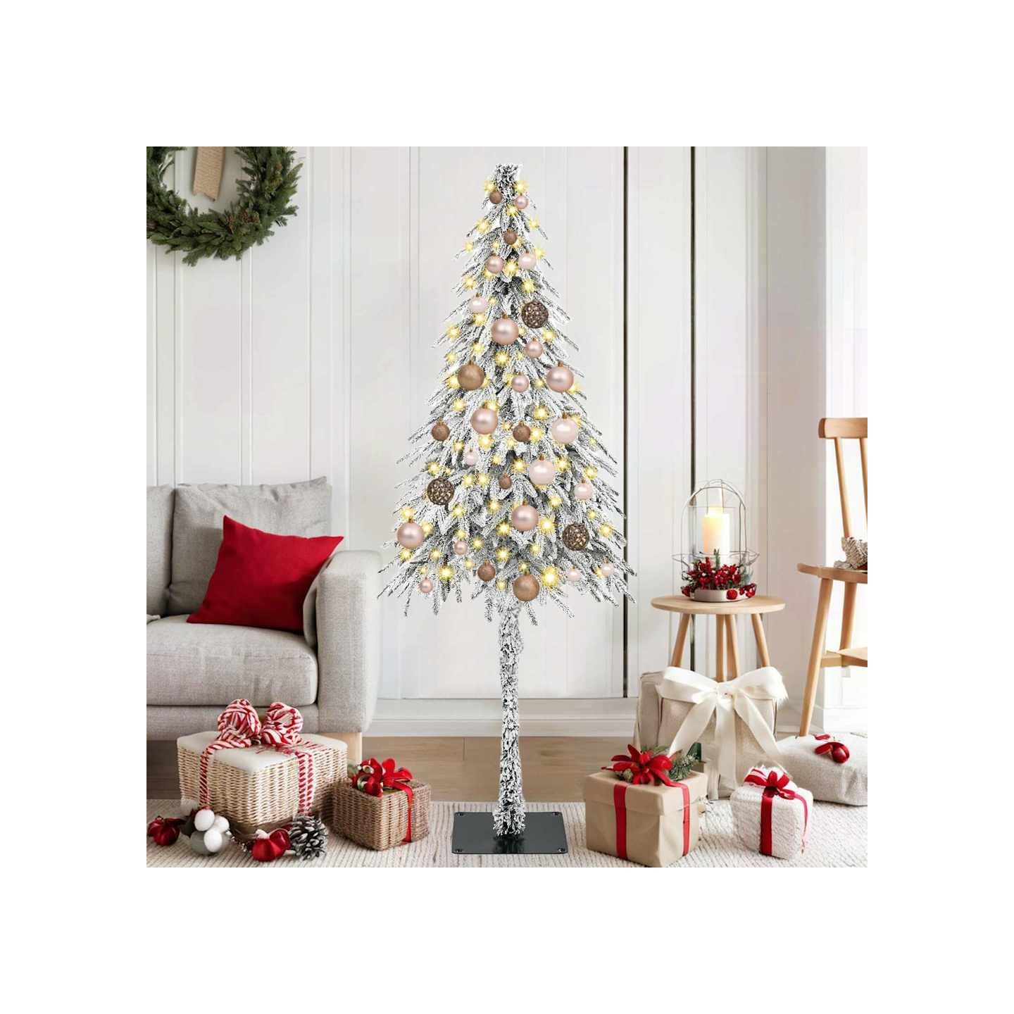 Sapin de Noël avec 150 LED Blanc 150 cm PE et Acier