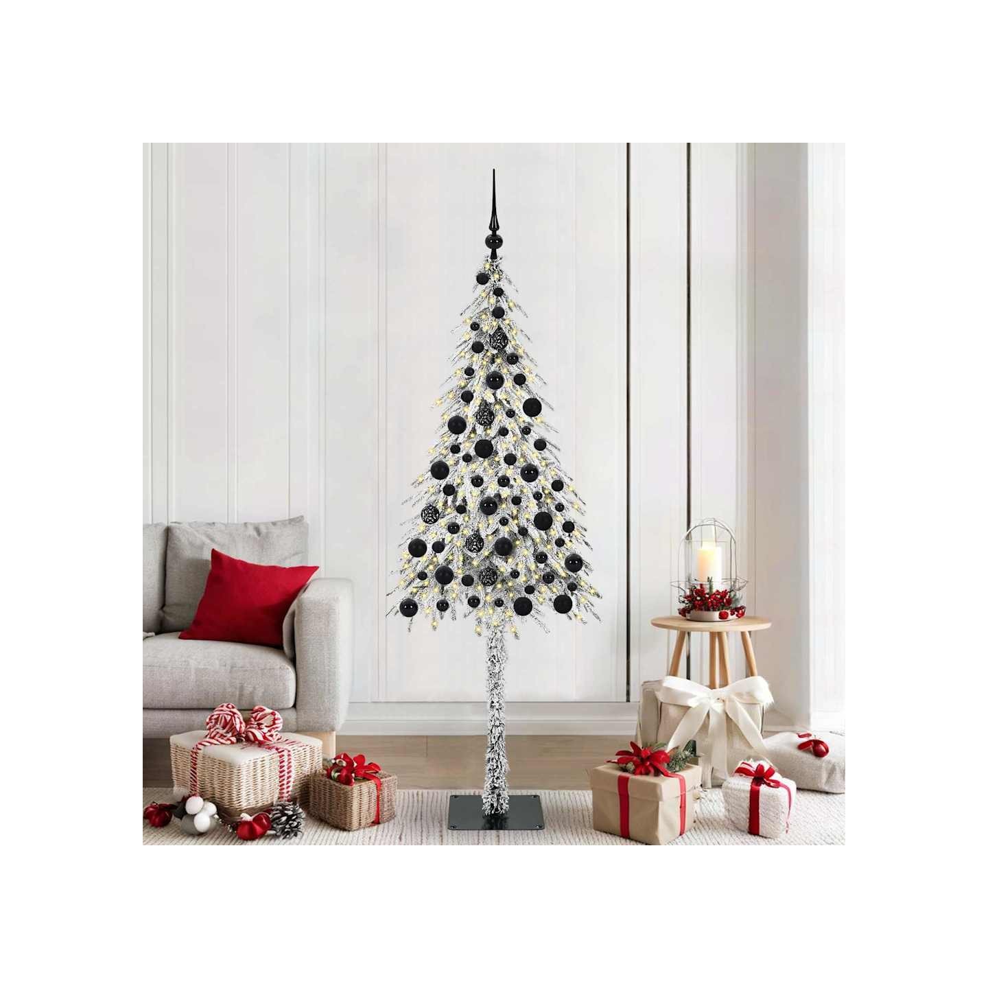 Sapin de Noël avec 300 LED Blanc 180 cm PE et Acier