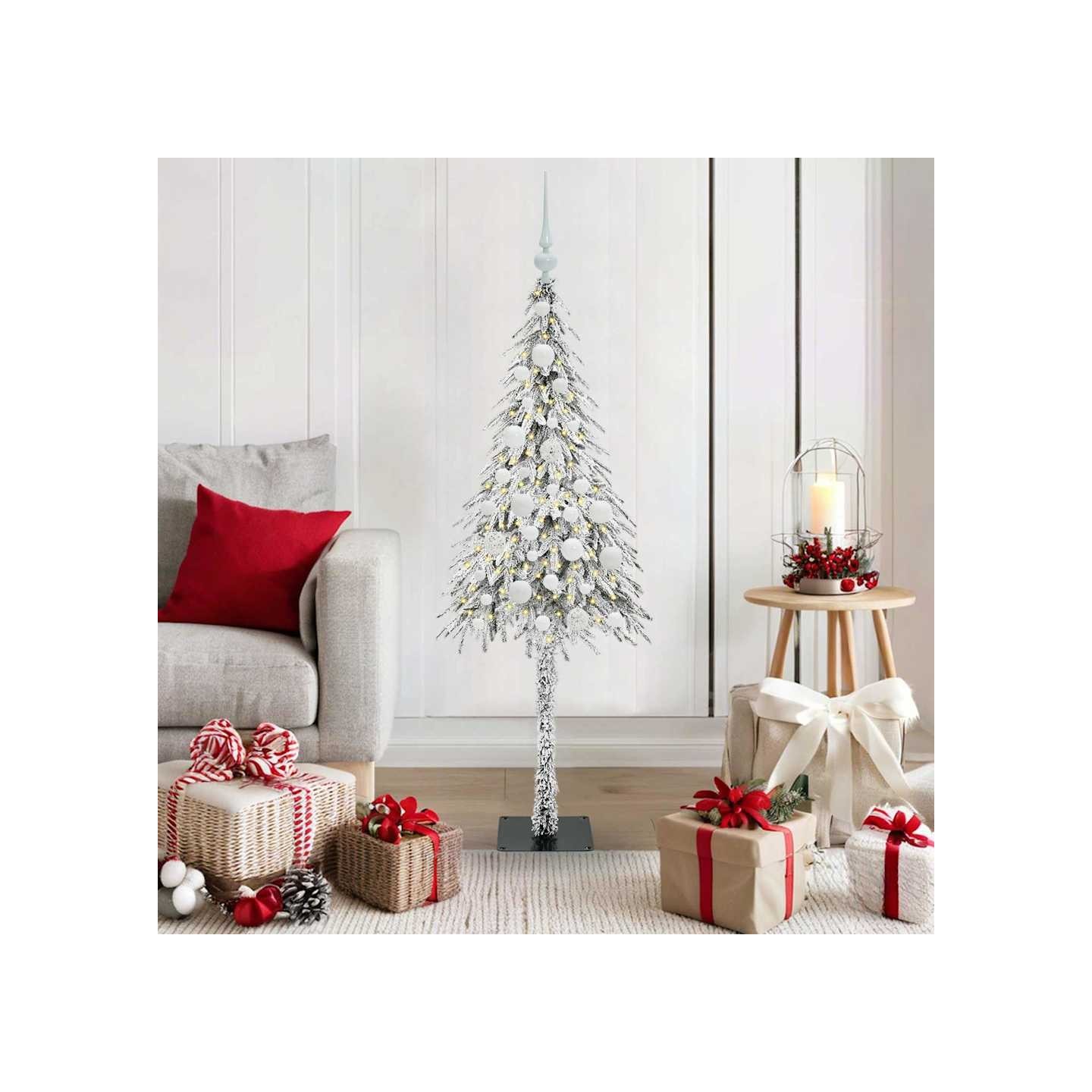 Sapin de Noël avec 150 LED Blanc 120 cm PE et Acier