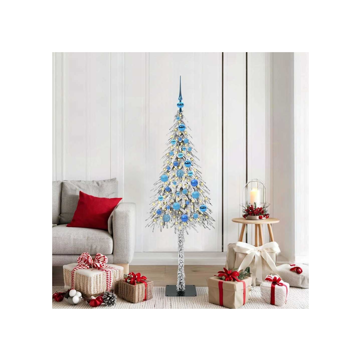 Sapin de Noël avec 150 LED Blanc 150 cm PE et Acier