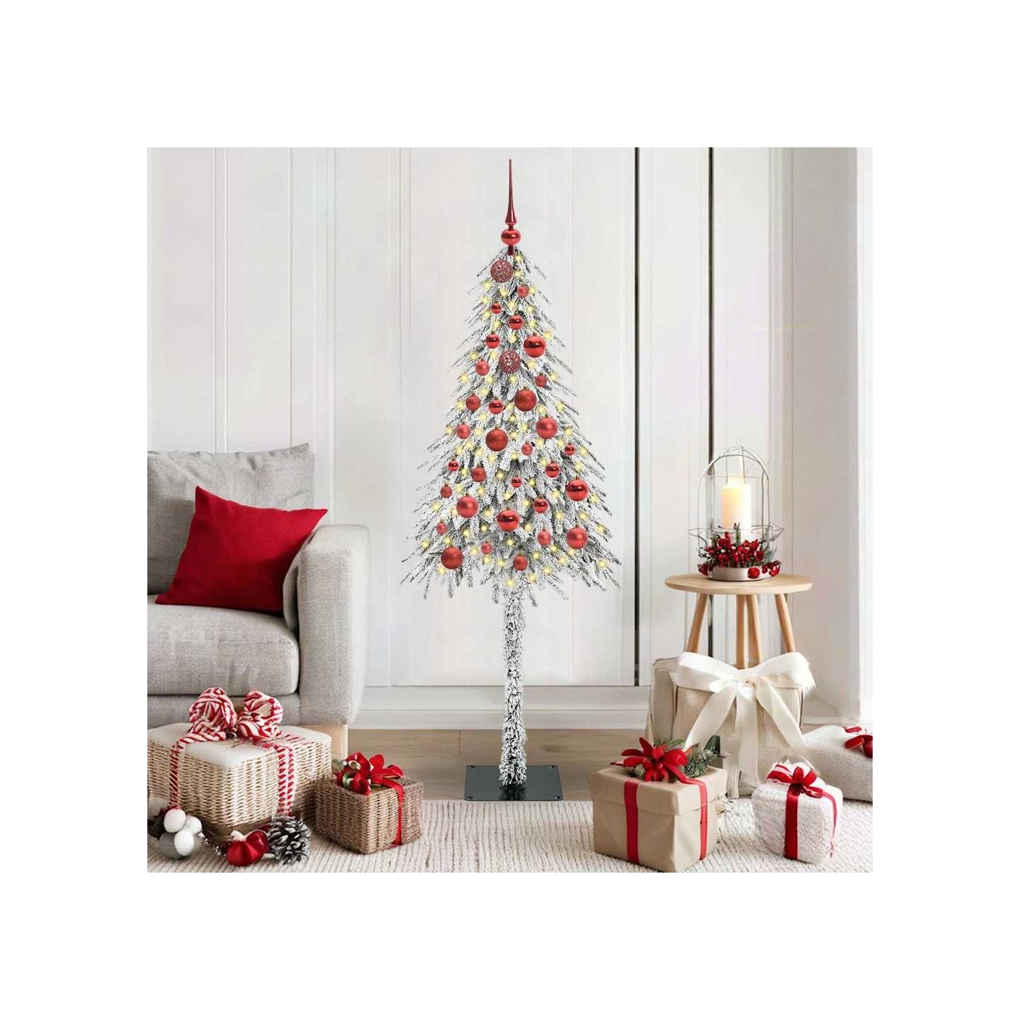 Sapin de Noël avec 150 LED Blanc 150 cm PE et Acier