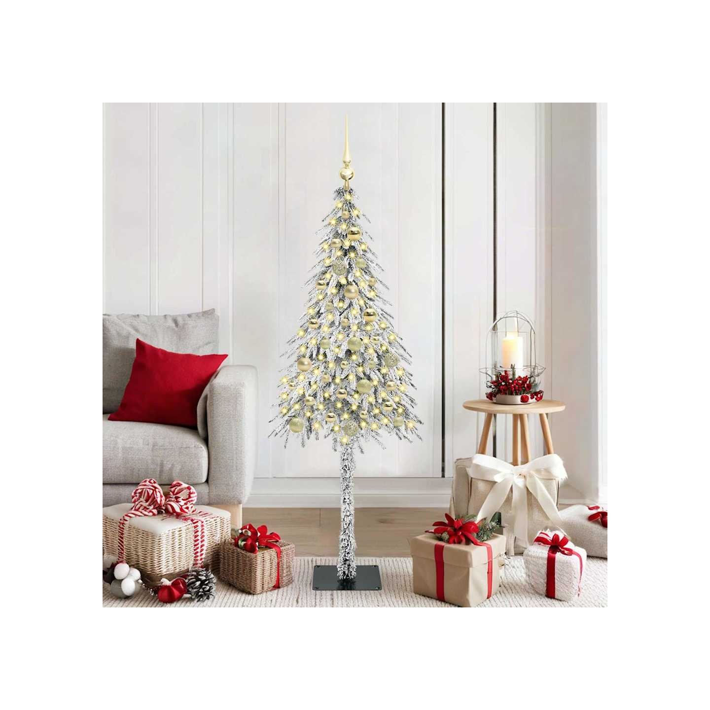 Sapin de Noël avec 150 LED Blanc 150 cm PE et Acier