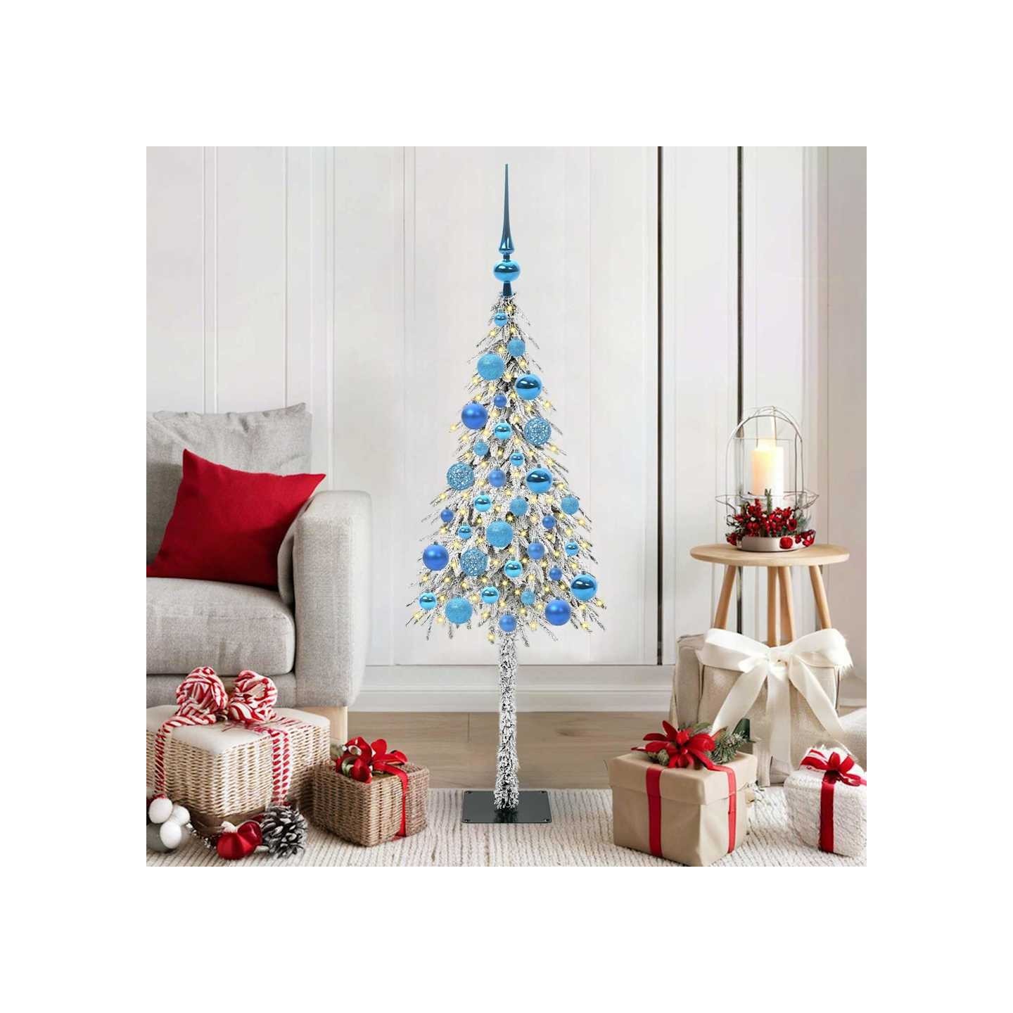 Sapin de Noël avec 150 LED Blanc 120 cm PE et Acier