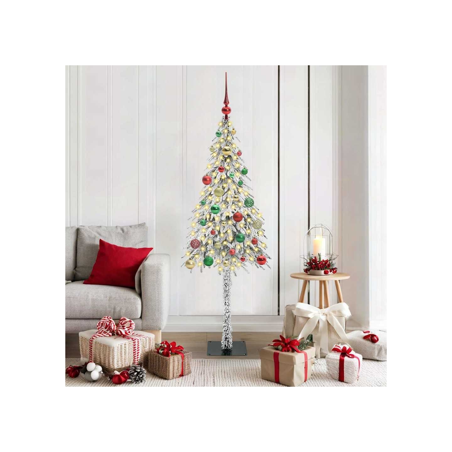 Sapin de Noël avec 150 LED Blanc 150 cm PE et Acier