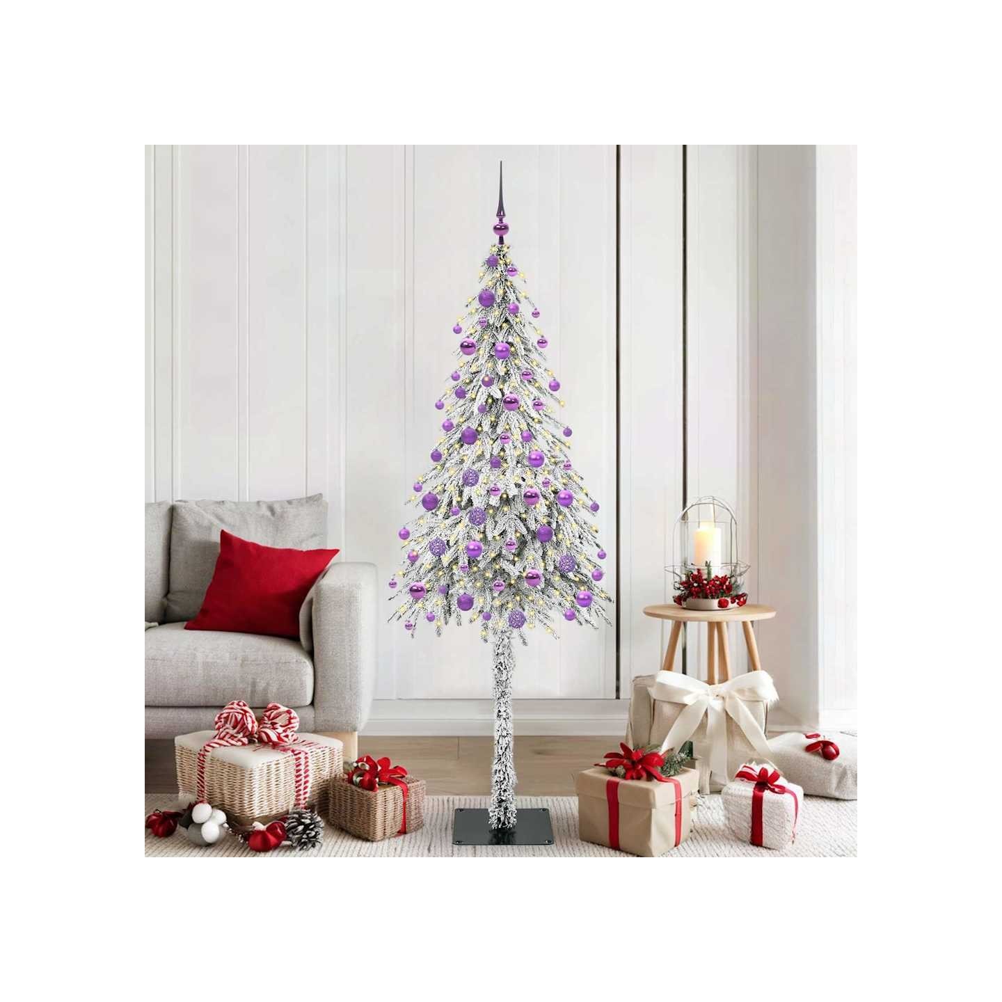 Sapin de Noël avec 300 LED Blanc 180 cm PE et Acier